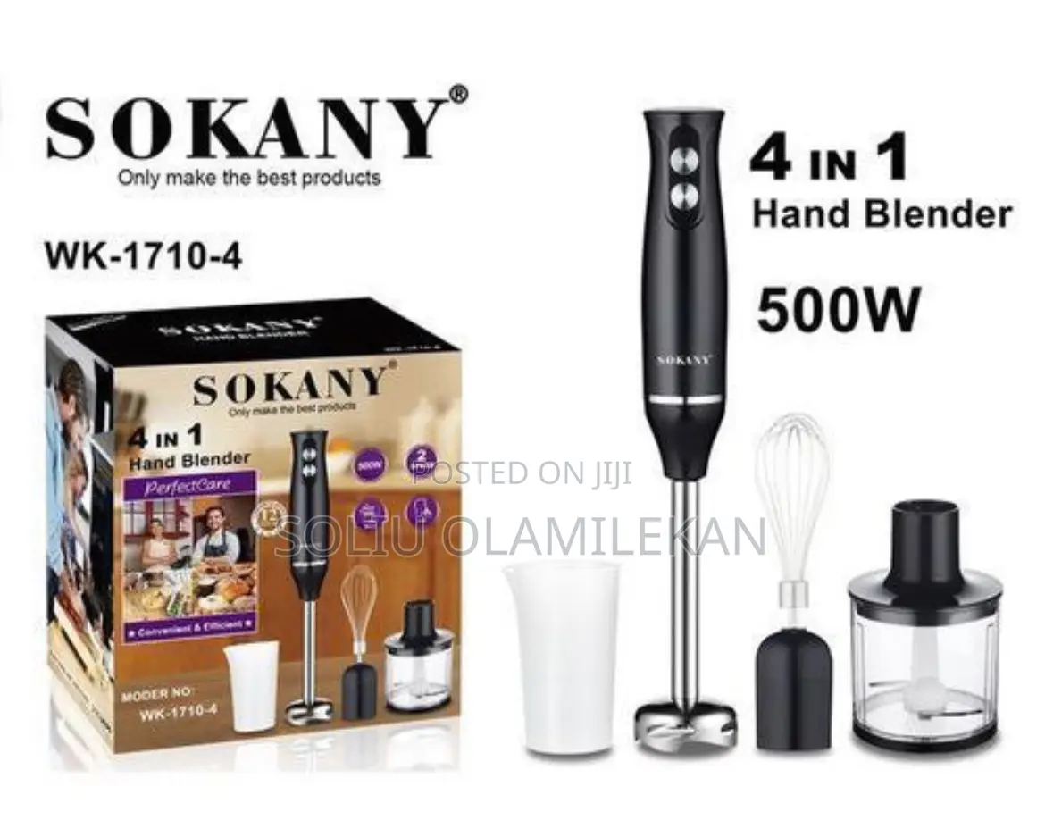 Sokany 4 In 1 Hand Blender Mixer Machine - 500w