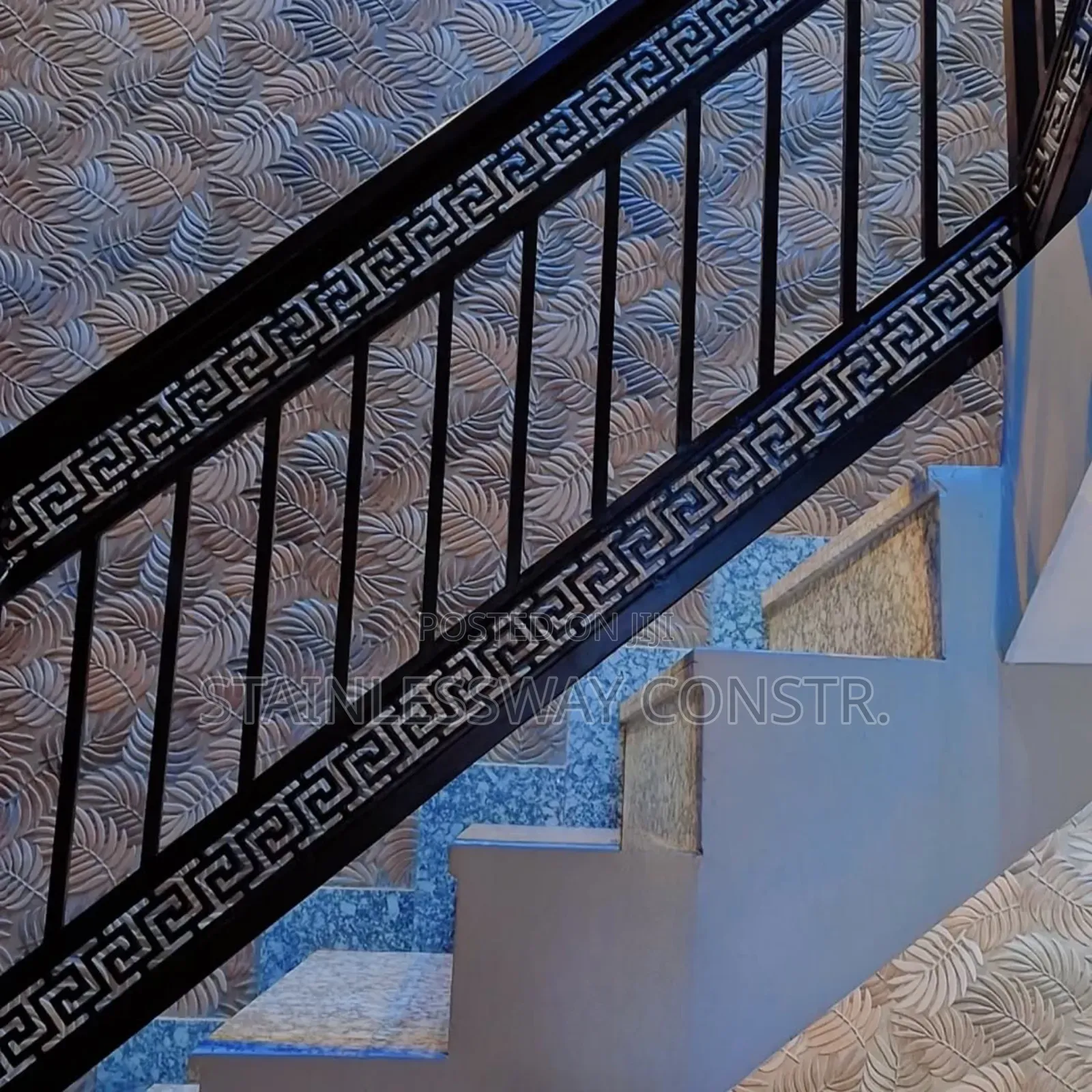 Wrought Iron Railing With Lasercut Versace