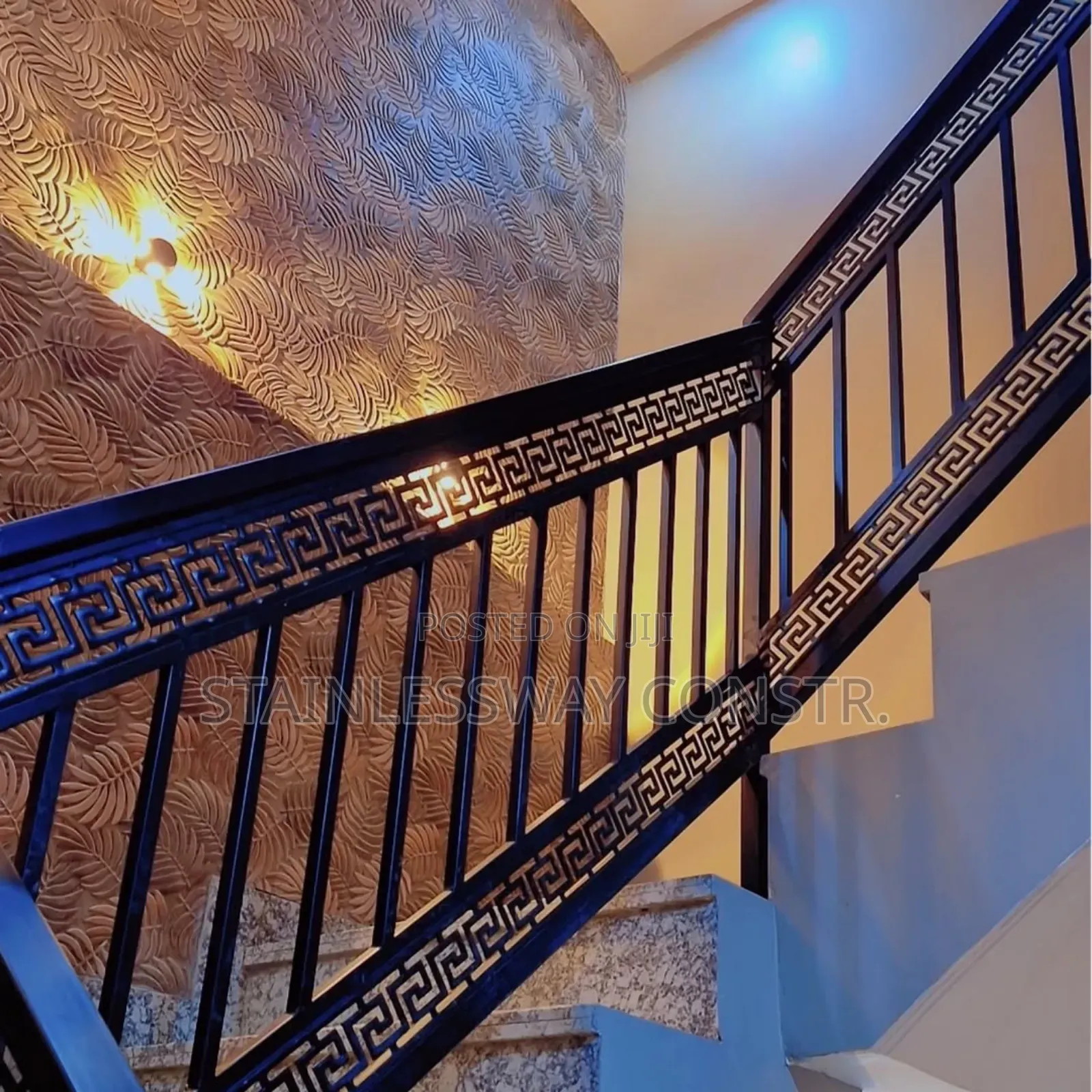 Wrought Iron Railing With Lasercut Versace