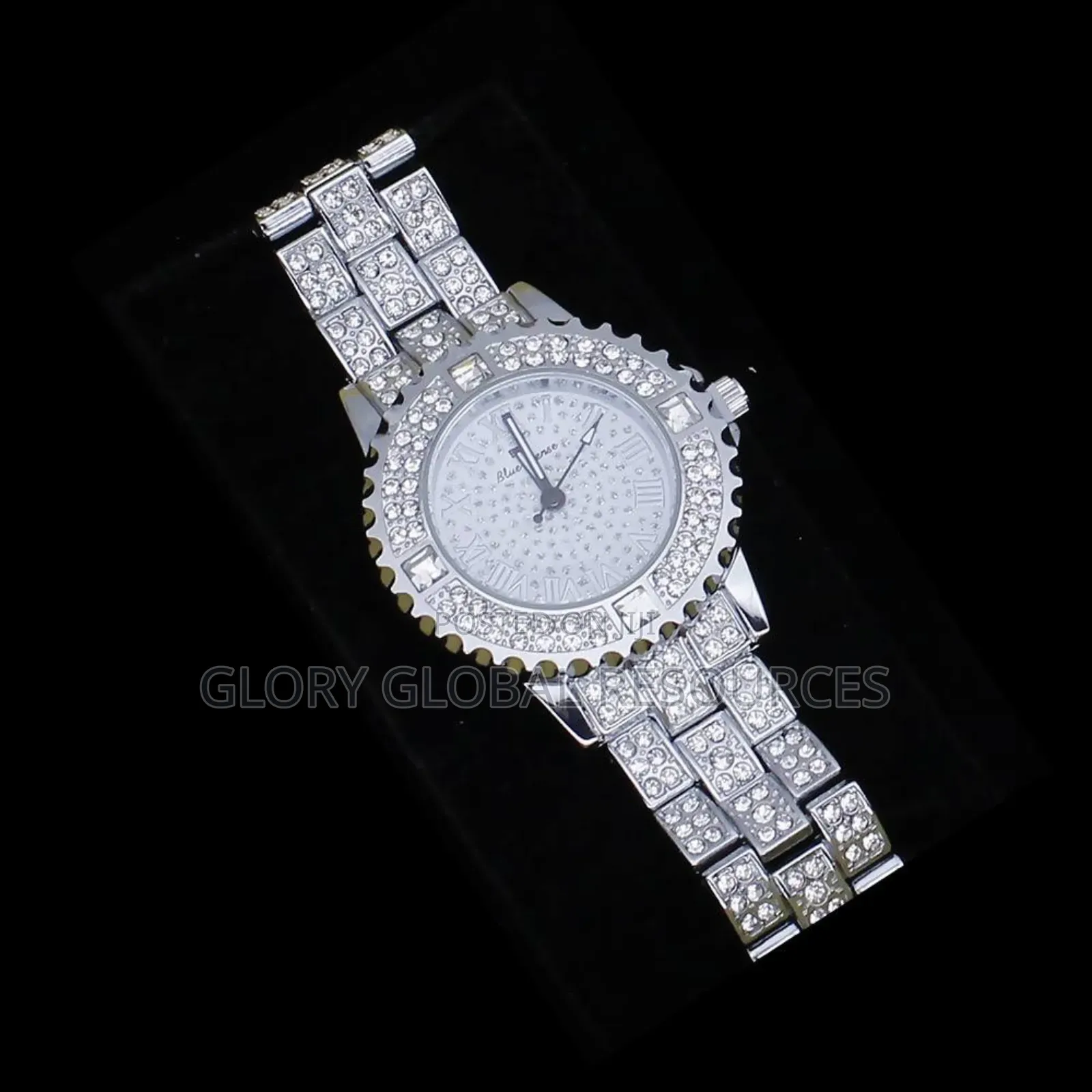Exotic Well-Studded Non Fading Female Wrist Watch - Silver