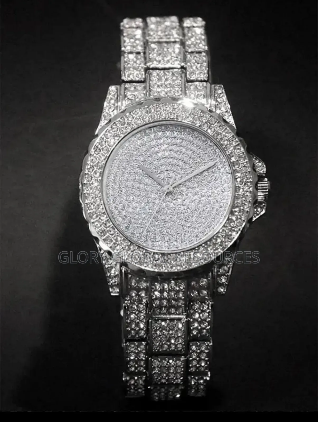 Exotic Well-Studded Non Fading Female Wrist Watch - Silver