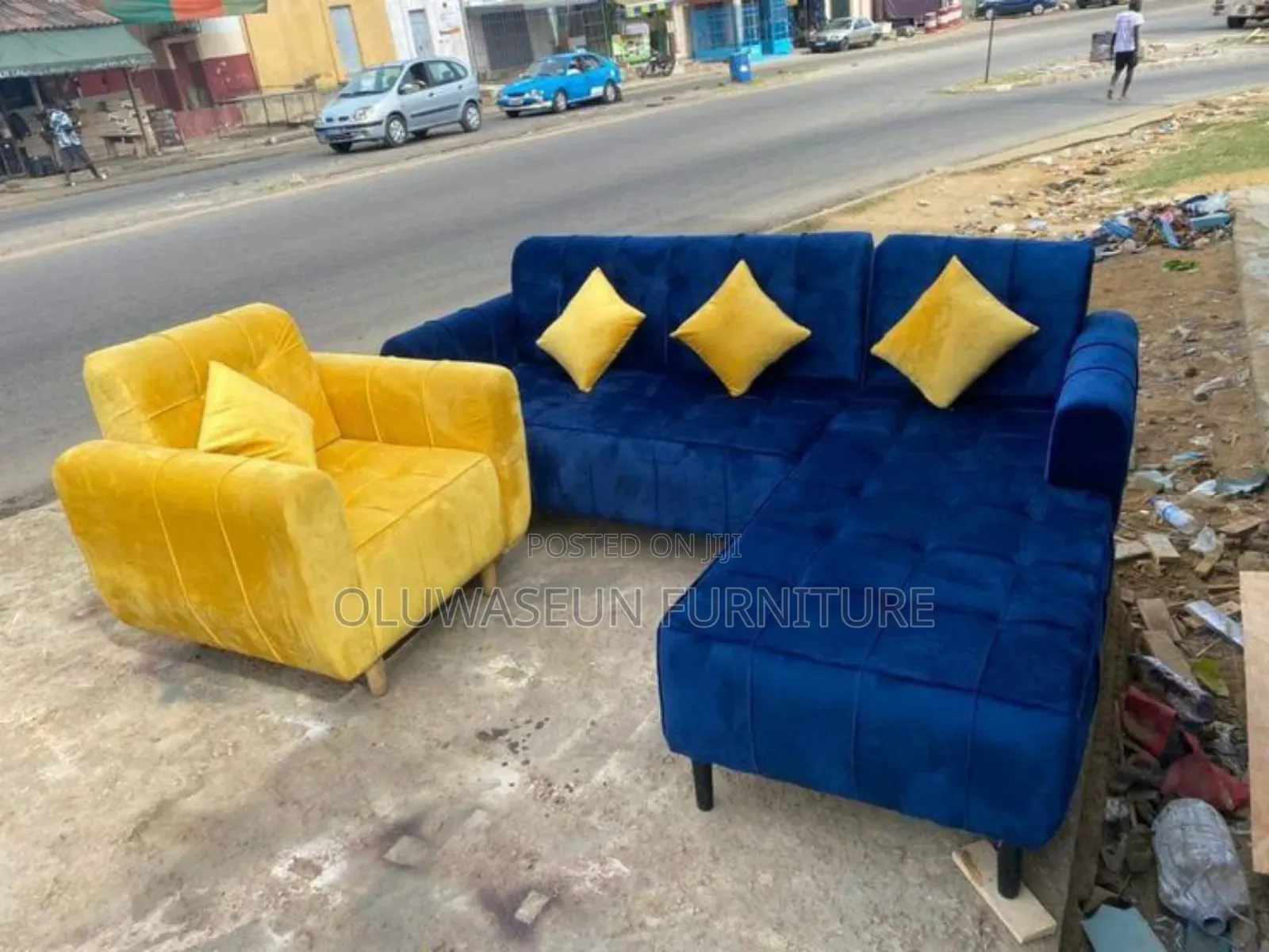 L Shape Chairs With Single by Oluwaseun Furniture