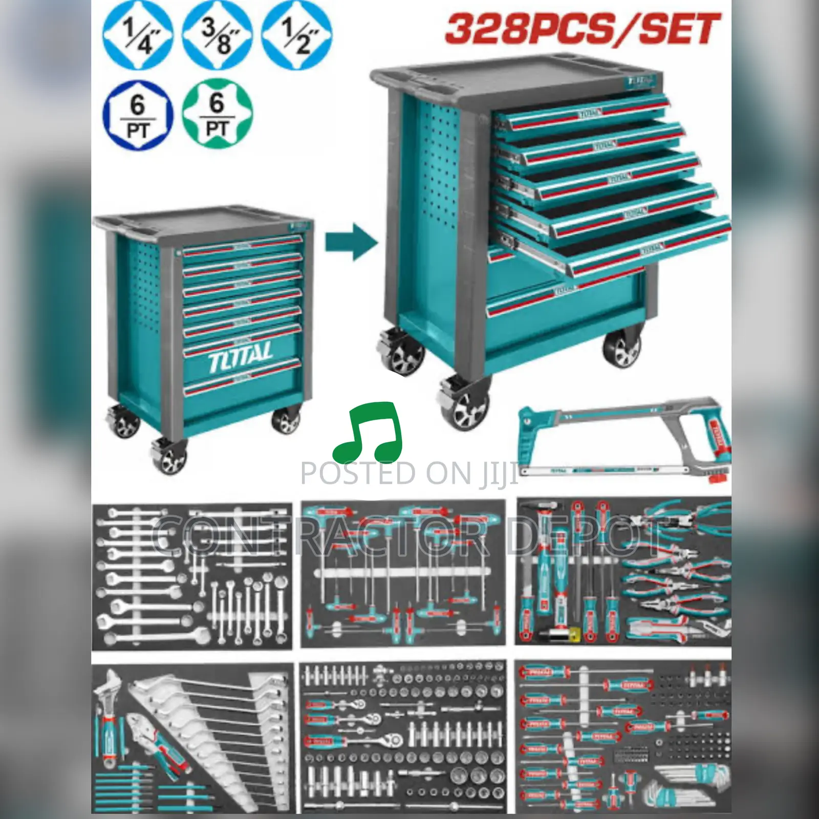 Total 328 PCS Tool Chest Set