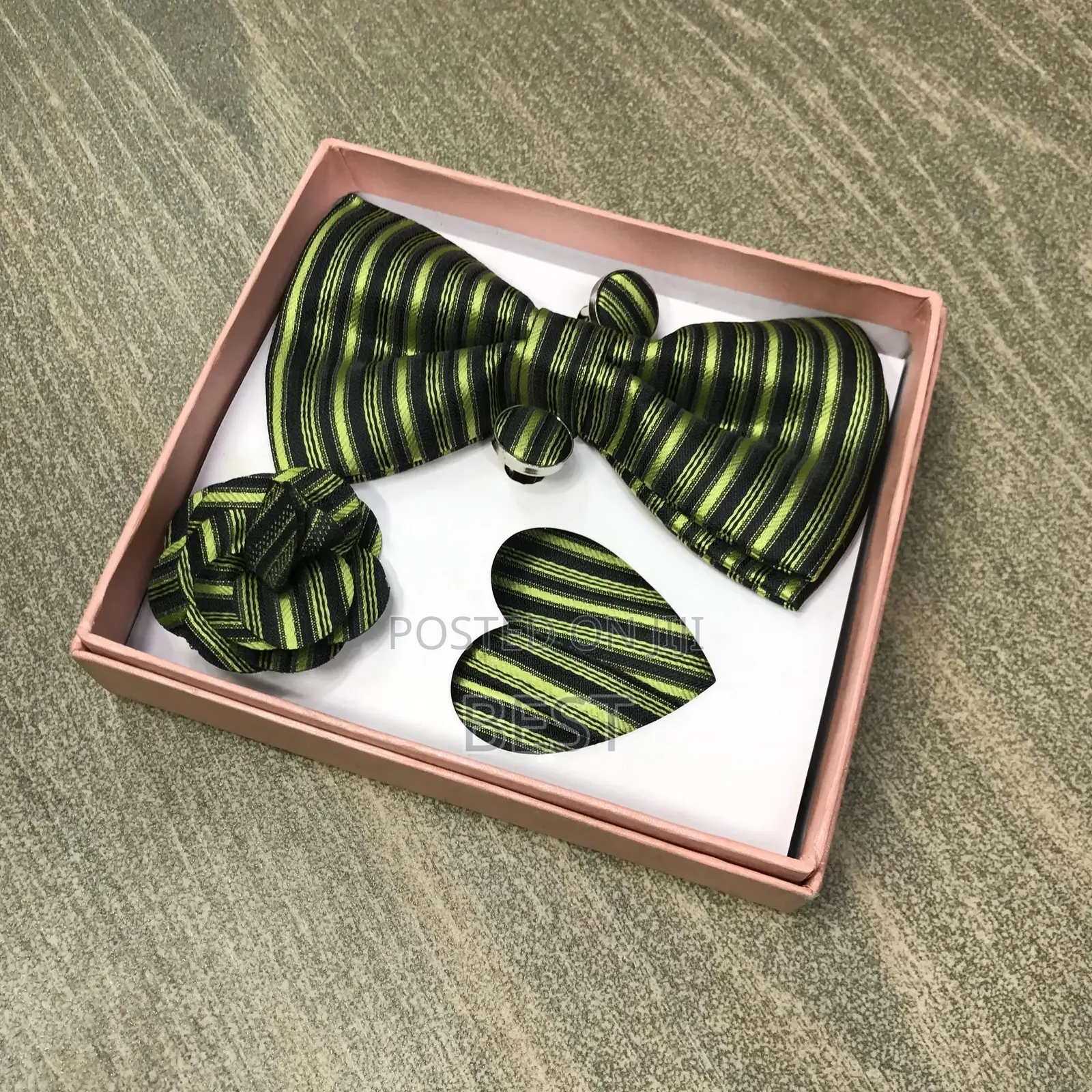Quality Bow Tie Set With Pocket Square,Cufflinks Lapel Pin