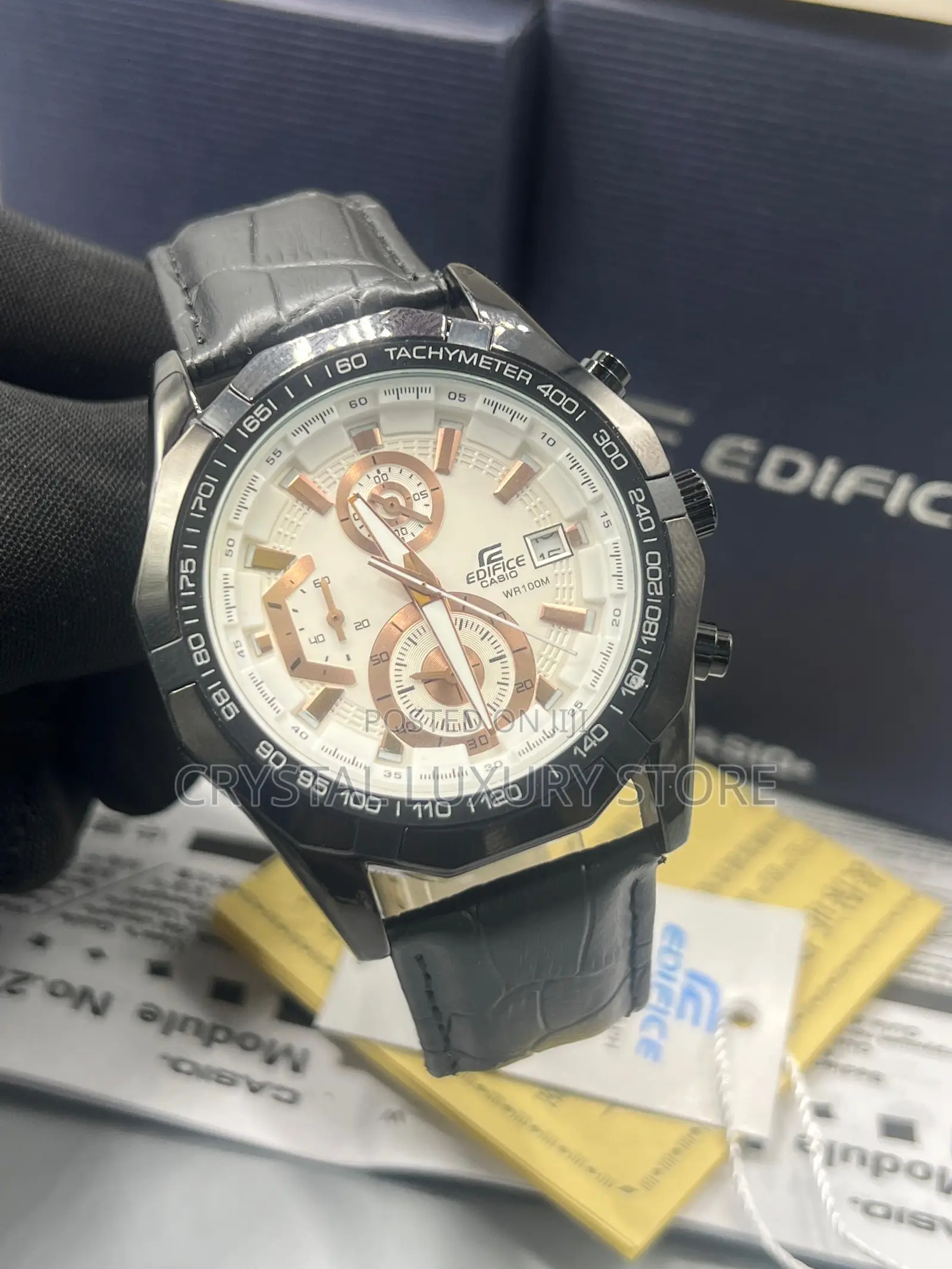 Edifice Casio Quality Men Genuine Leather Wristwatch