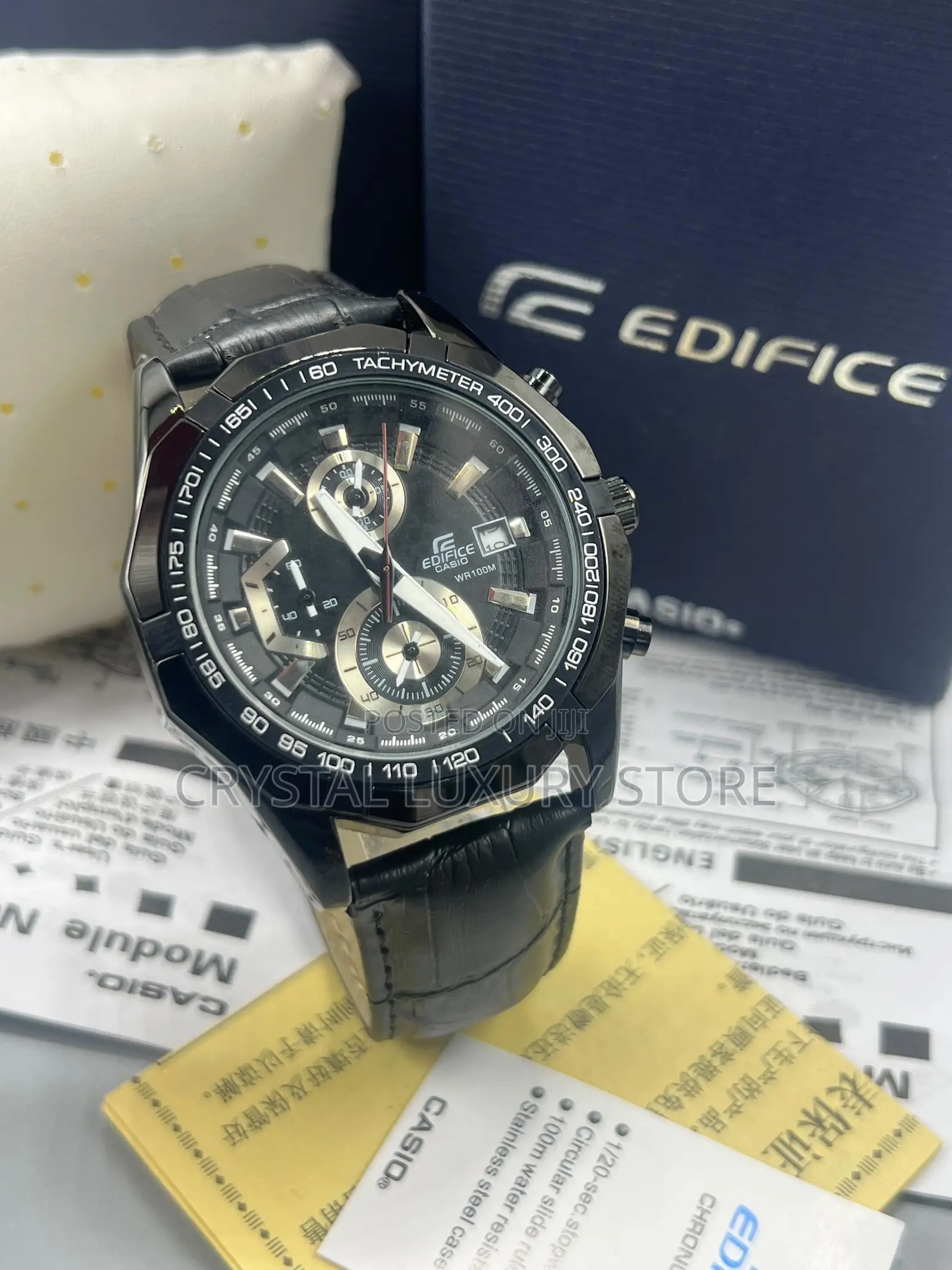 Edifice Casio Quality Men Genuine Leather Wristwatch