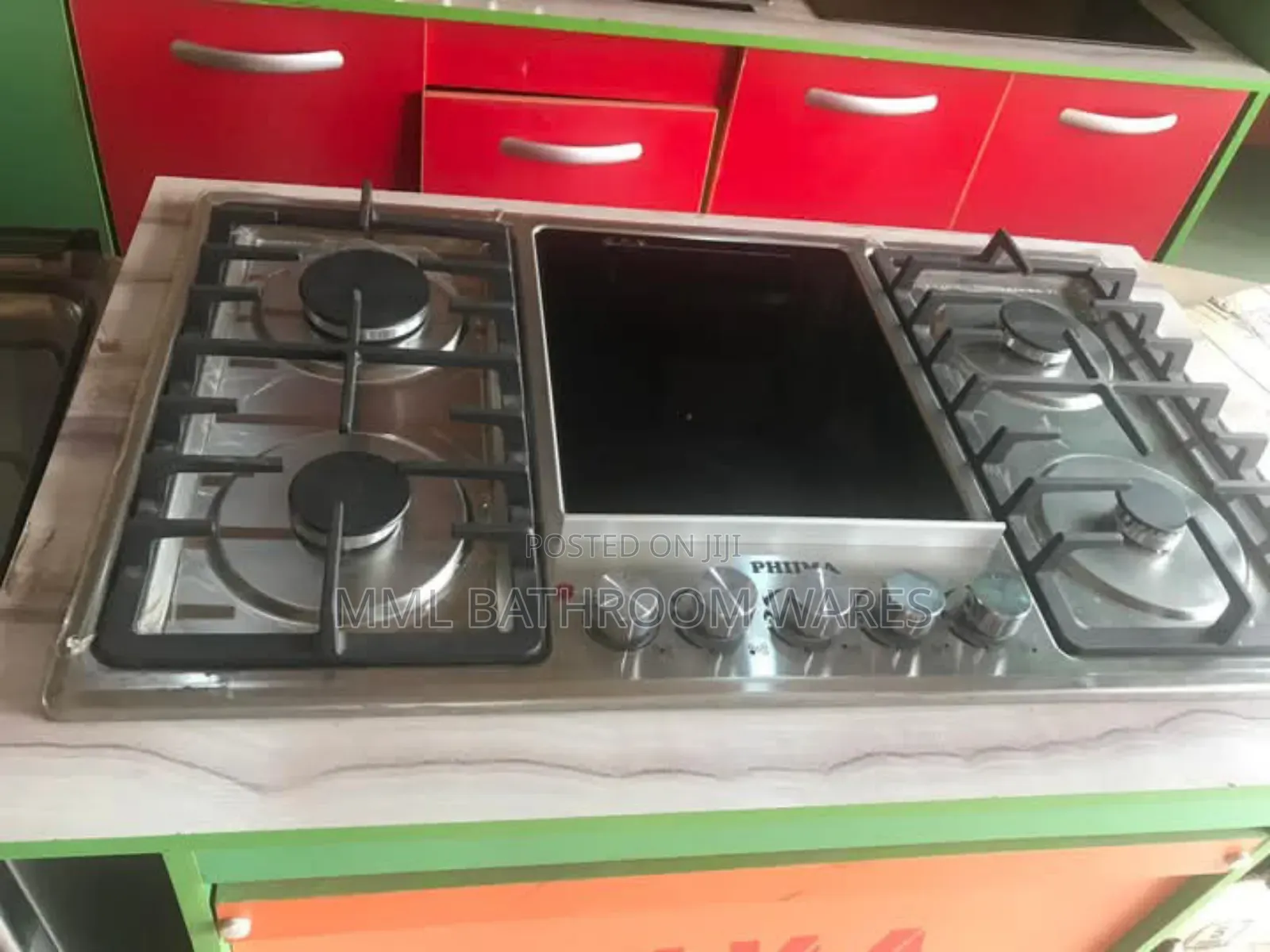 Stainless Stainless Steel 4 Burner Gas and 1electric Cooker