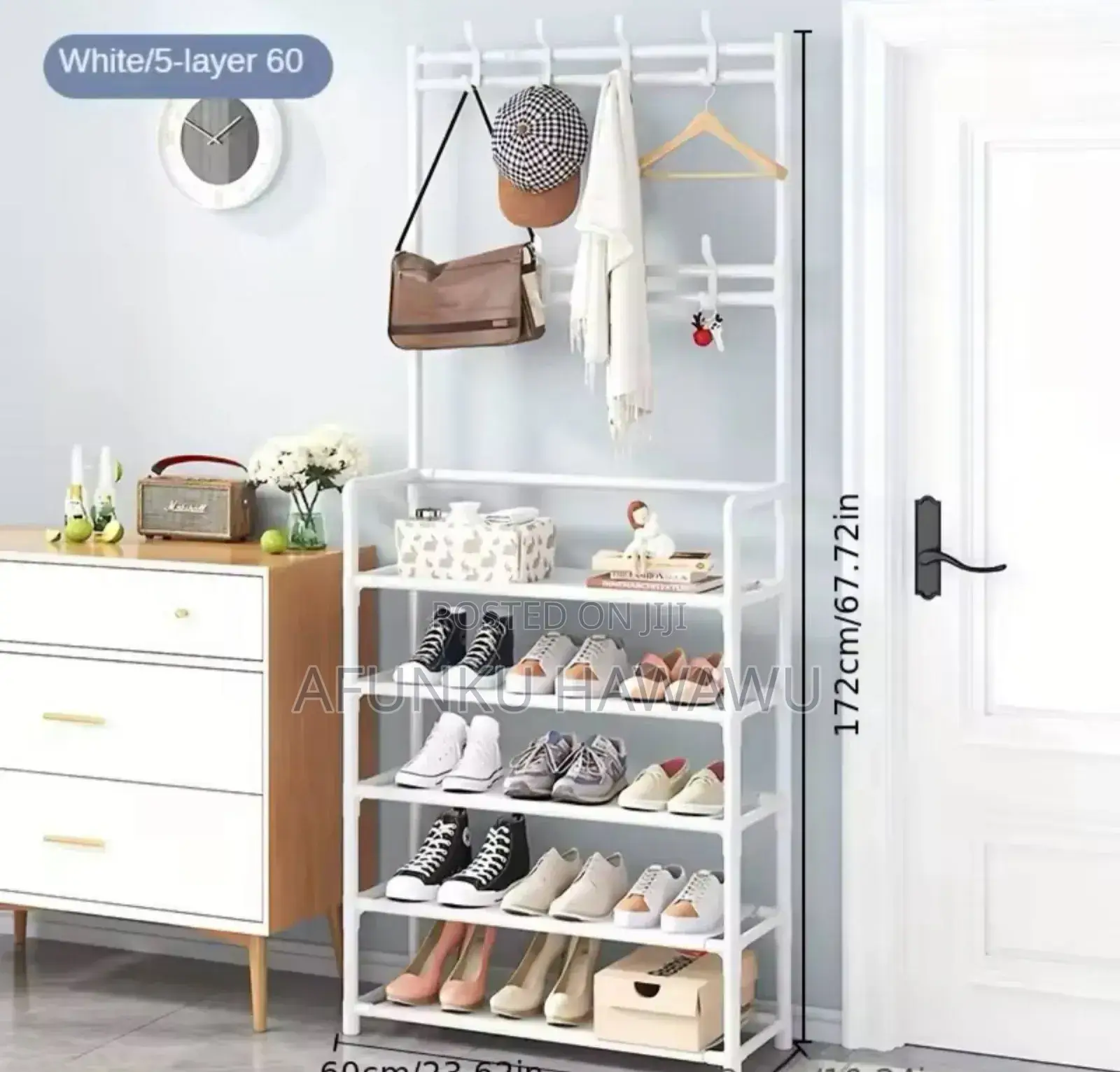 Simple Coat Rack With Shoe Storage Shelf