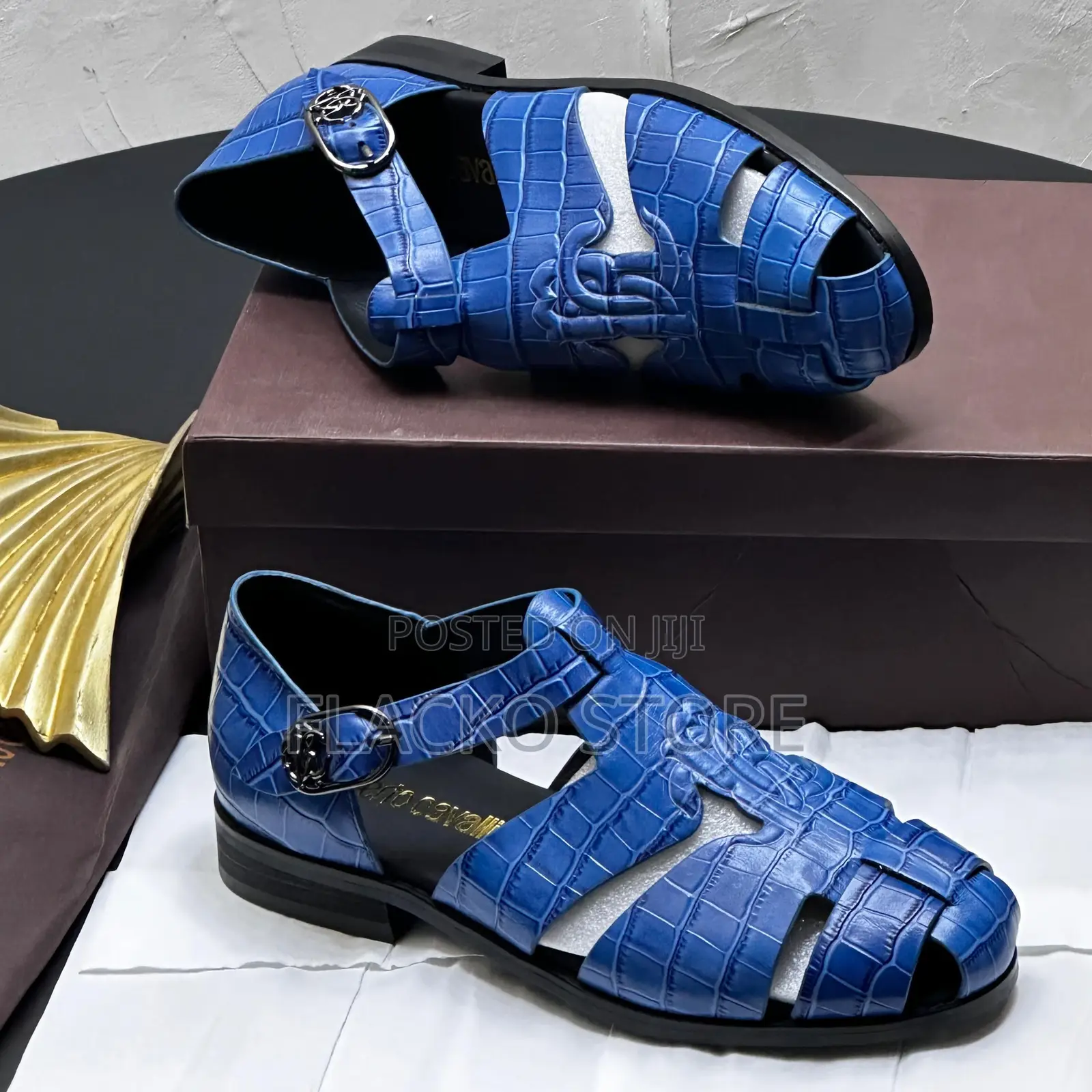 Original Roberto Cavalli Leather Sandal Shoes