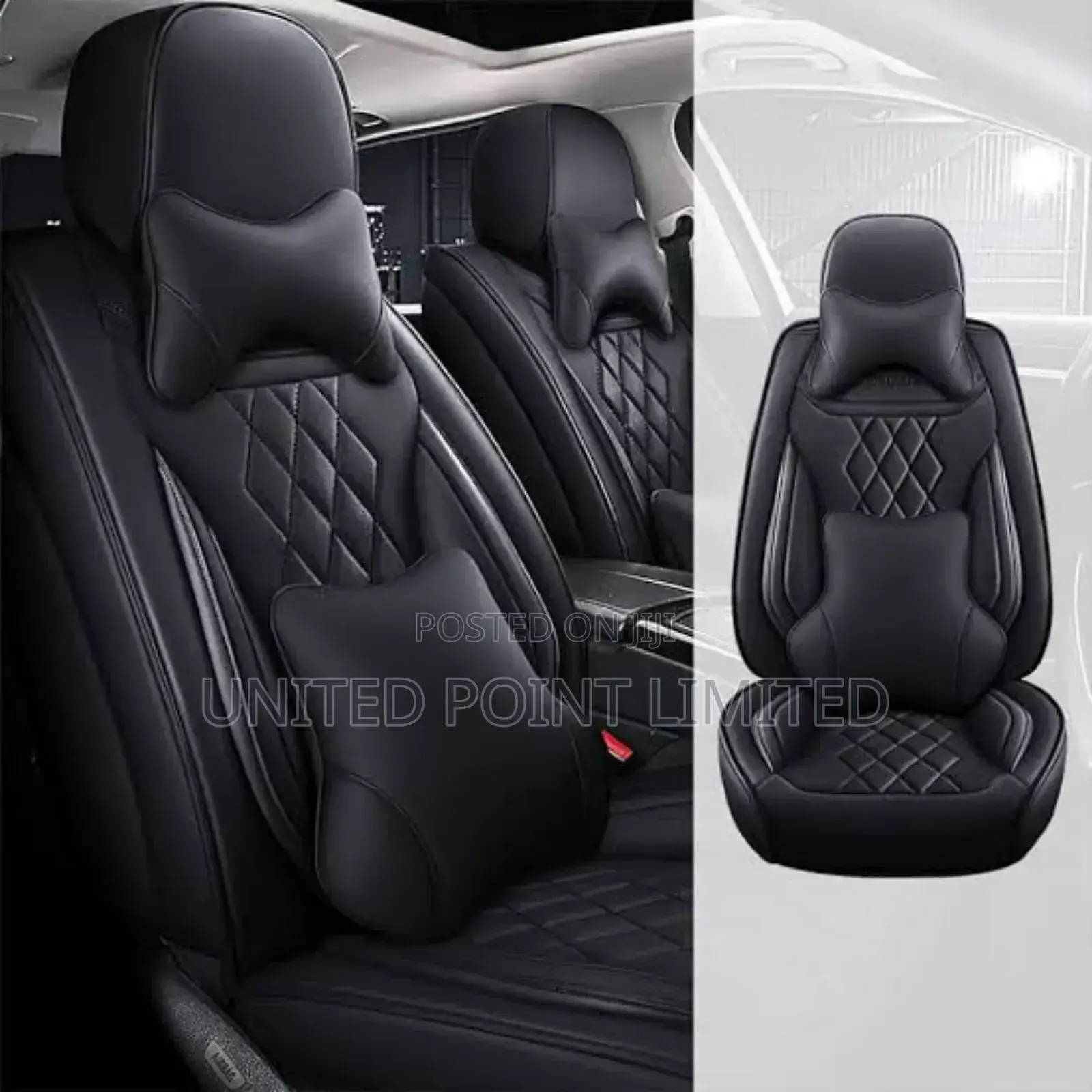 Tmax Leather Seat Cover Plain Black