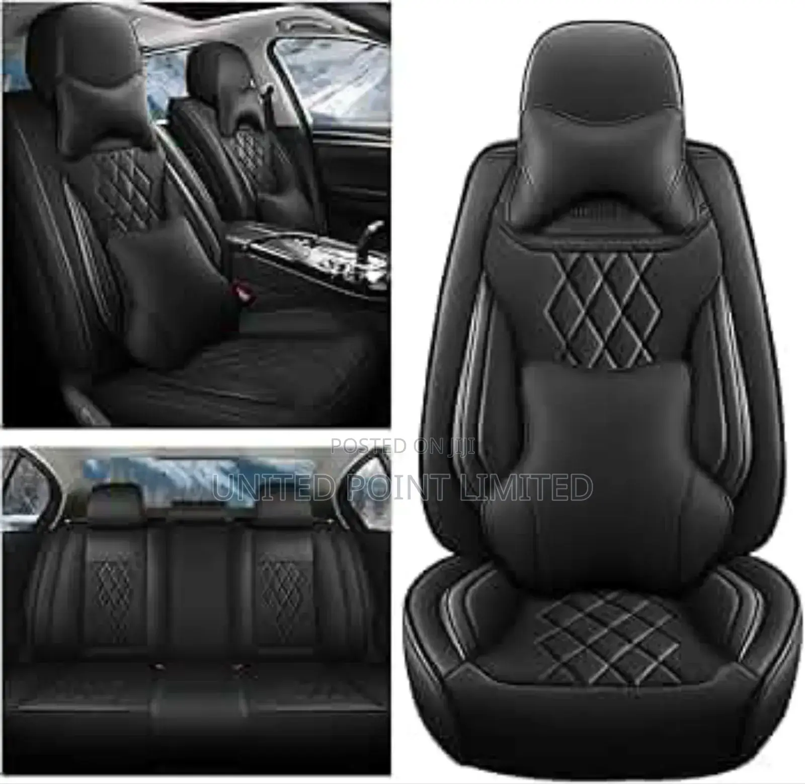 Tmax Leather Seat Cover Plain Black