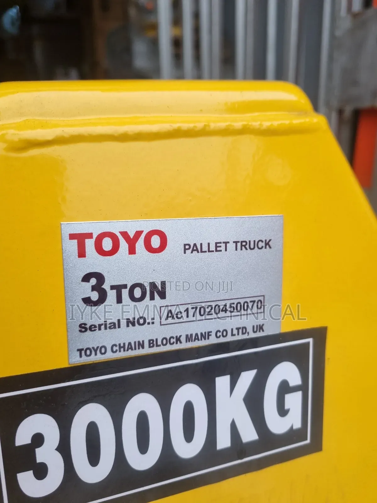 Hydraulic Hand Pallet Truck Trolley 3 Ton / 3000 Kg Toyo