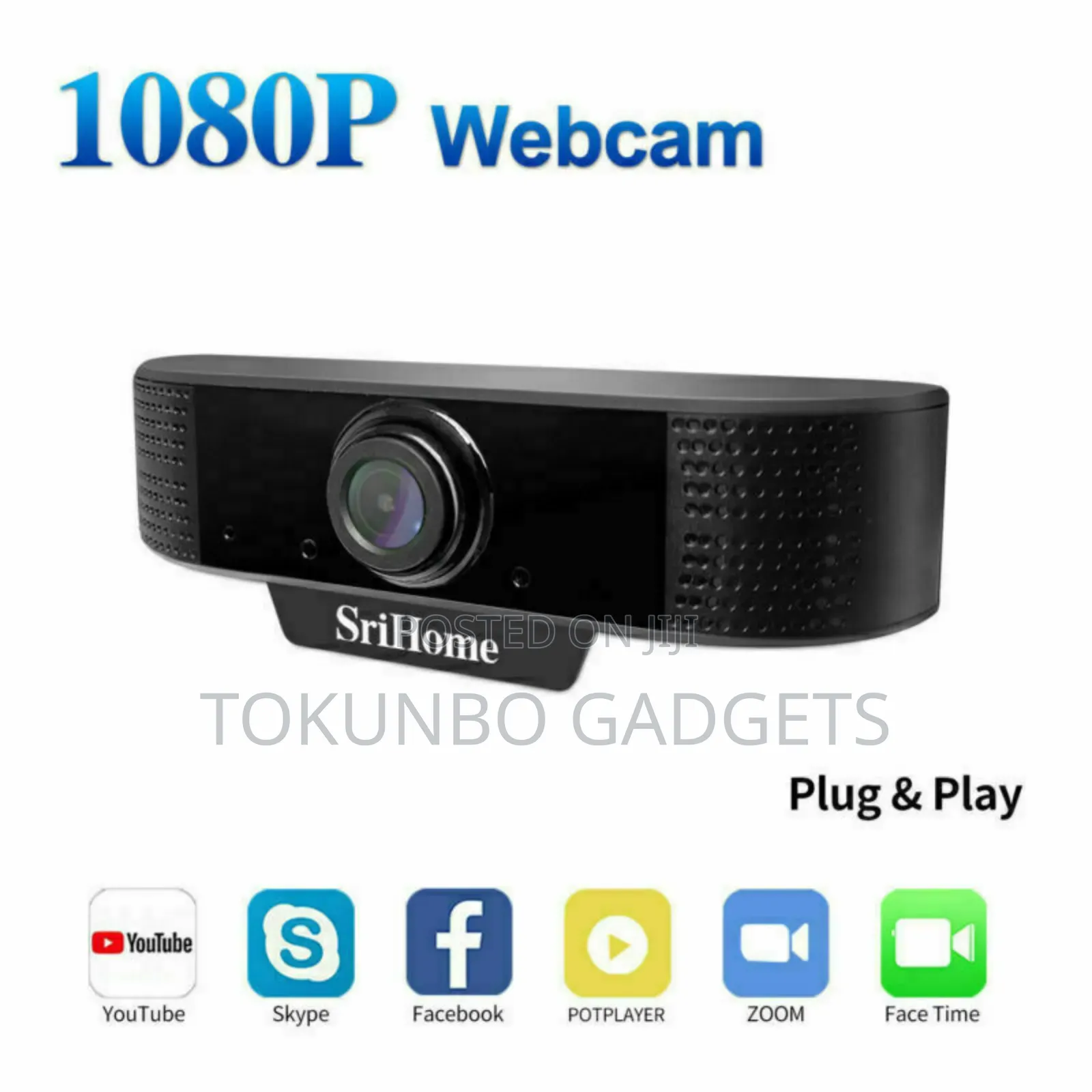 Srihome Full Hd 1080p Webcam Auto Focus With Microphone