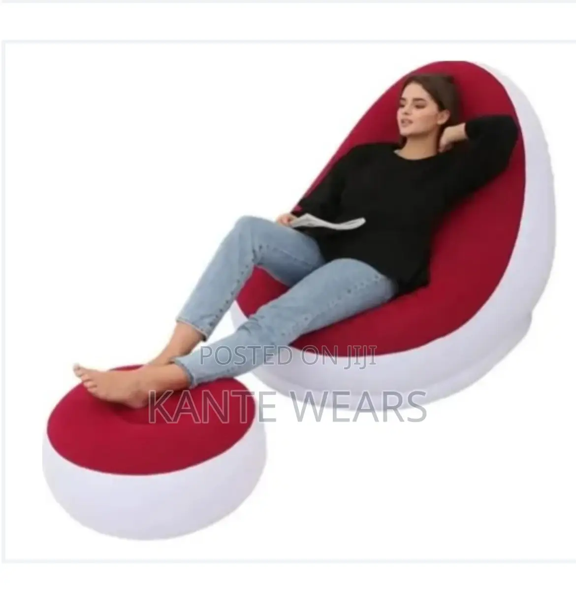 Inflatable Sofa With Manual Pump and Foot Stool