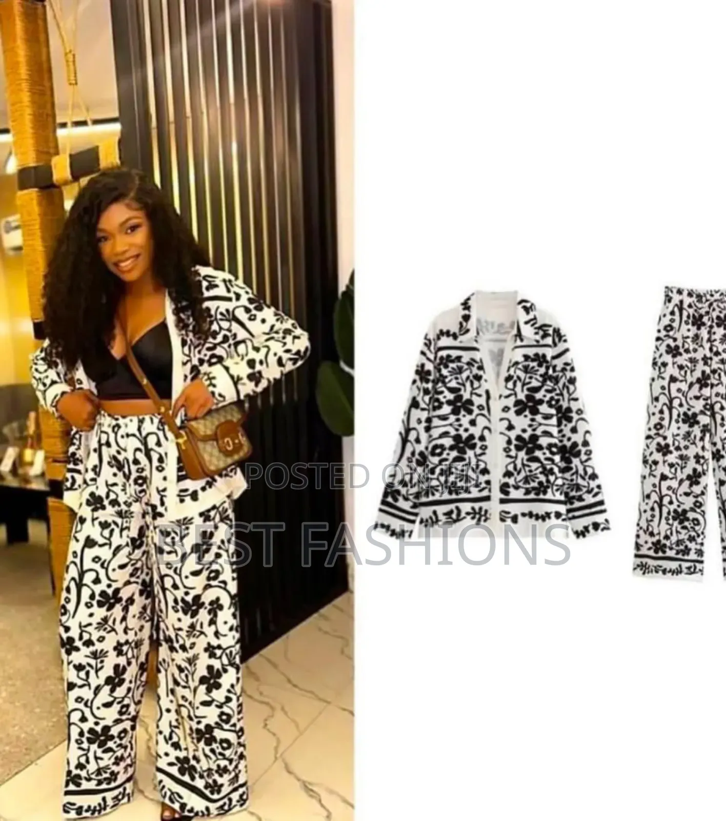 Ladies Vintage 2 Piece Palazzo Trousers