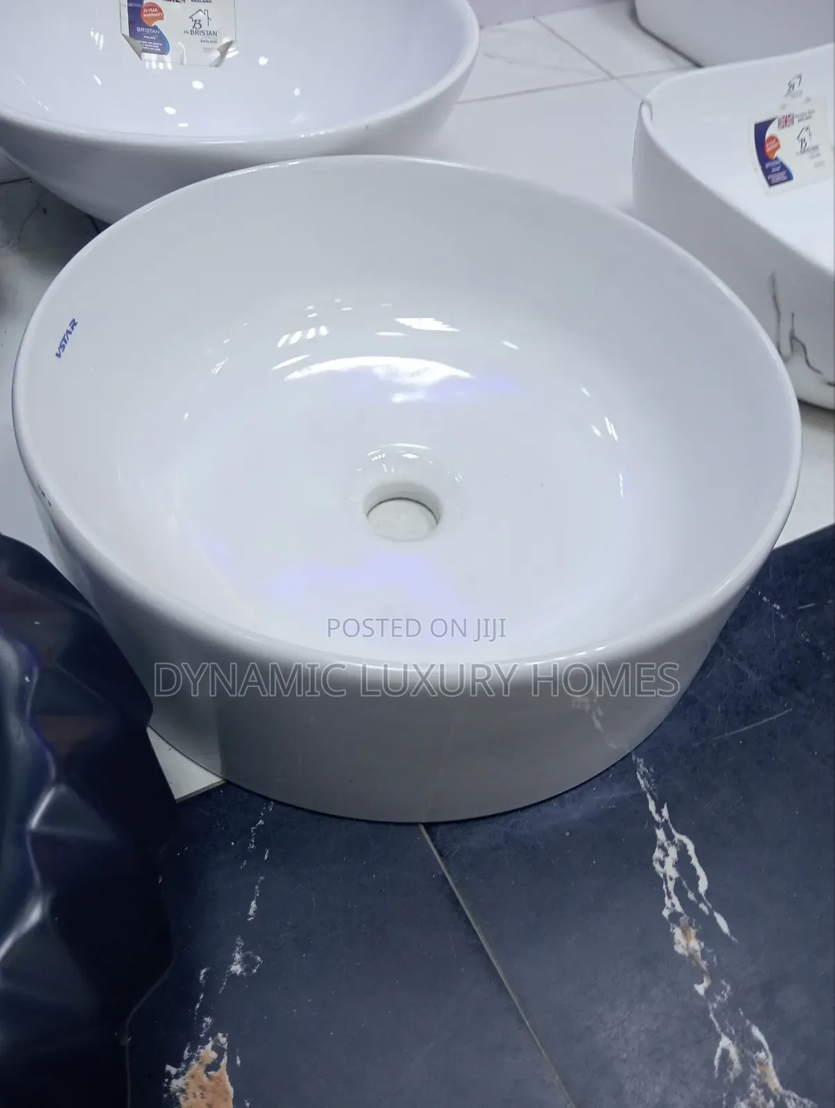Vstar White Round Countertop Wash Hand Basin