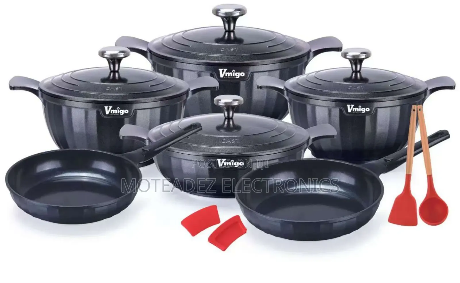 Vmigo 14pcs Quality Die Cast Nonstick Aluminium Cookware Set