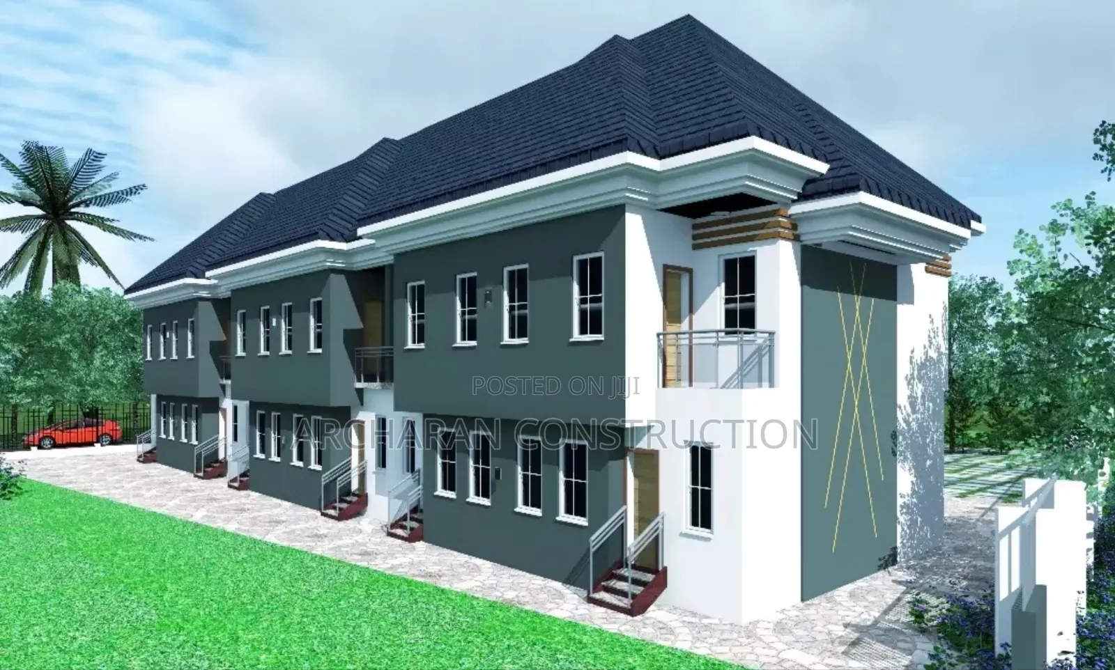 3 Bedroom Flat 4 Unit Attachment Design by Archaran Constr.