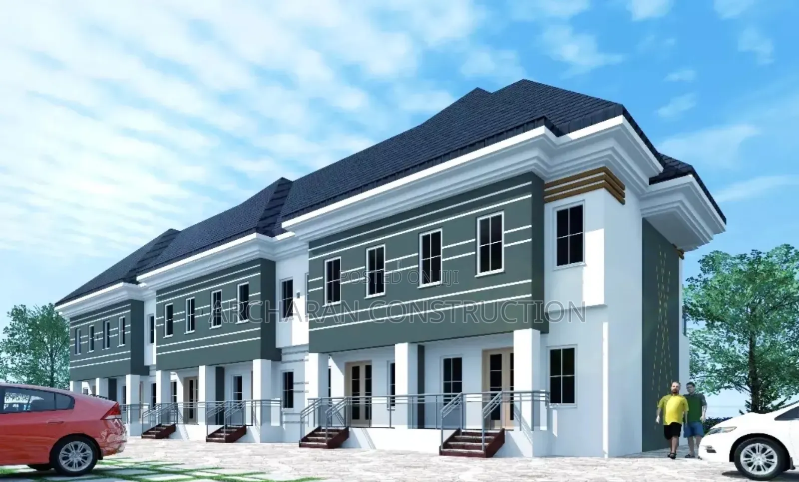 3 Bedroom Flat 4 Unit Attachment Design by Archaran Constr.