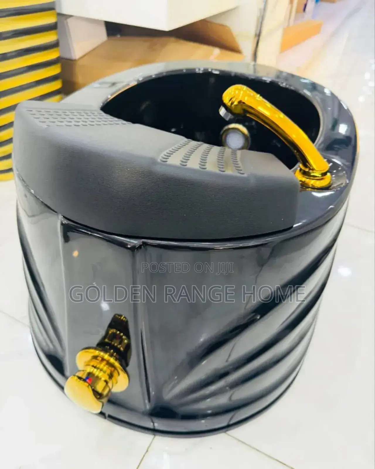 Black Gold Design Pedicure Bowl