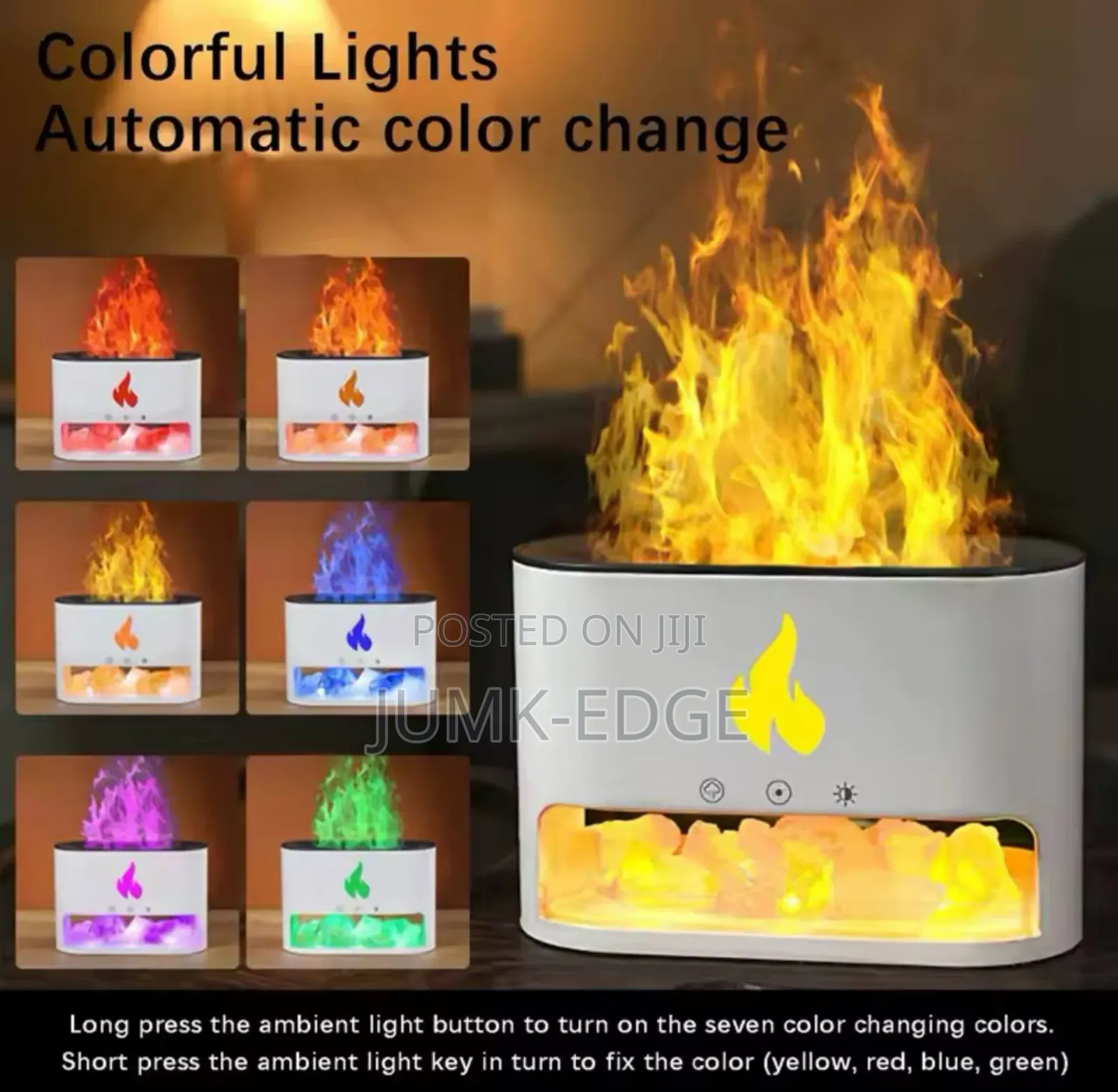 Flame Air Humidifier Crystal Salt Aromatherapy Diffuser
