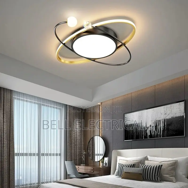 Minimalism Black Gold Led Chandelier