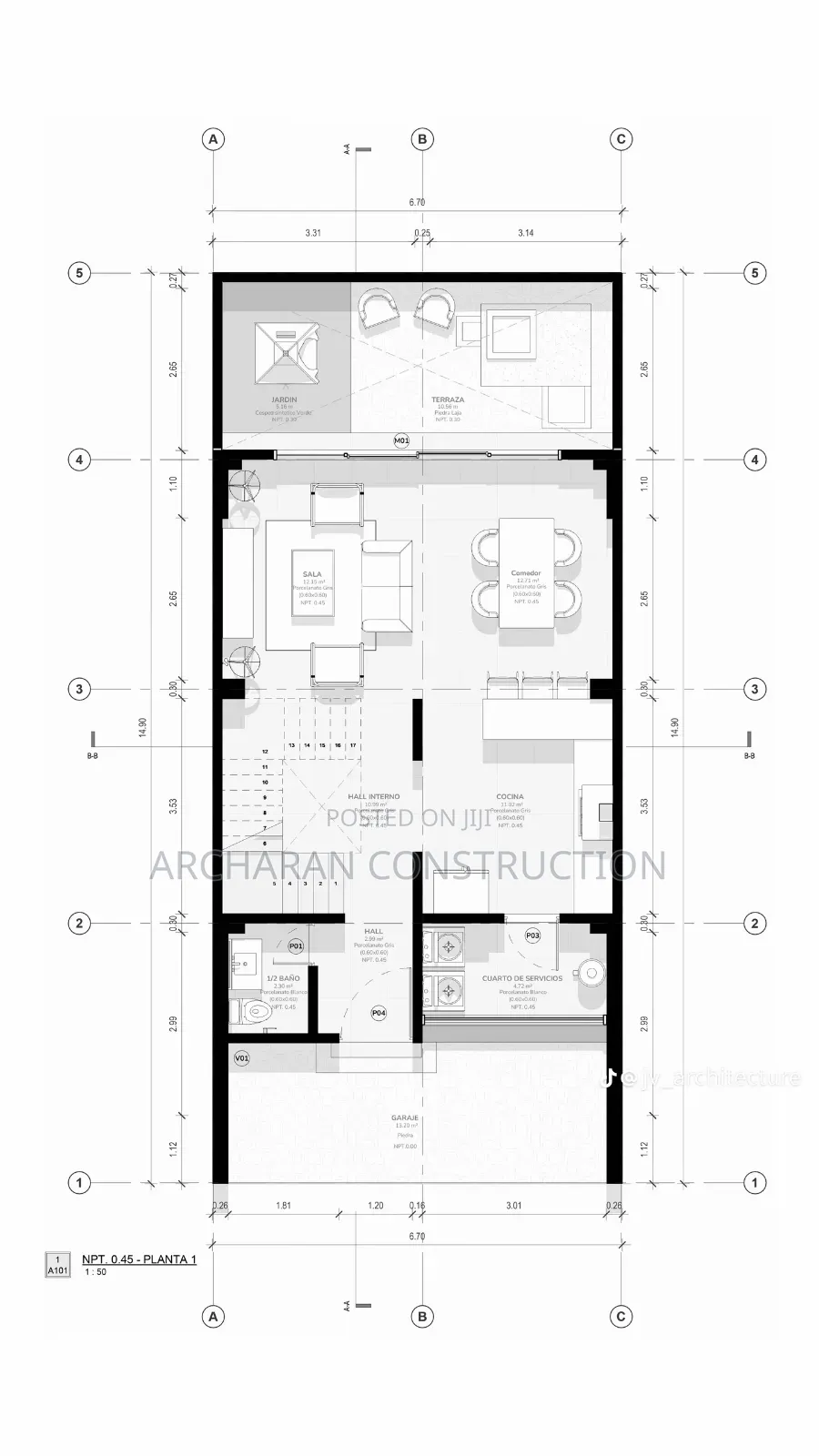 Mini Duplex Design on Quarter Plot of Land