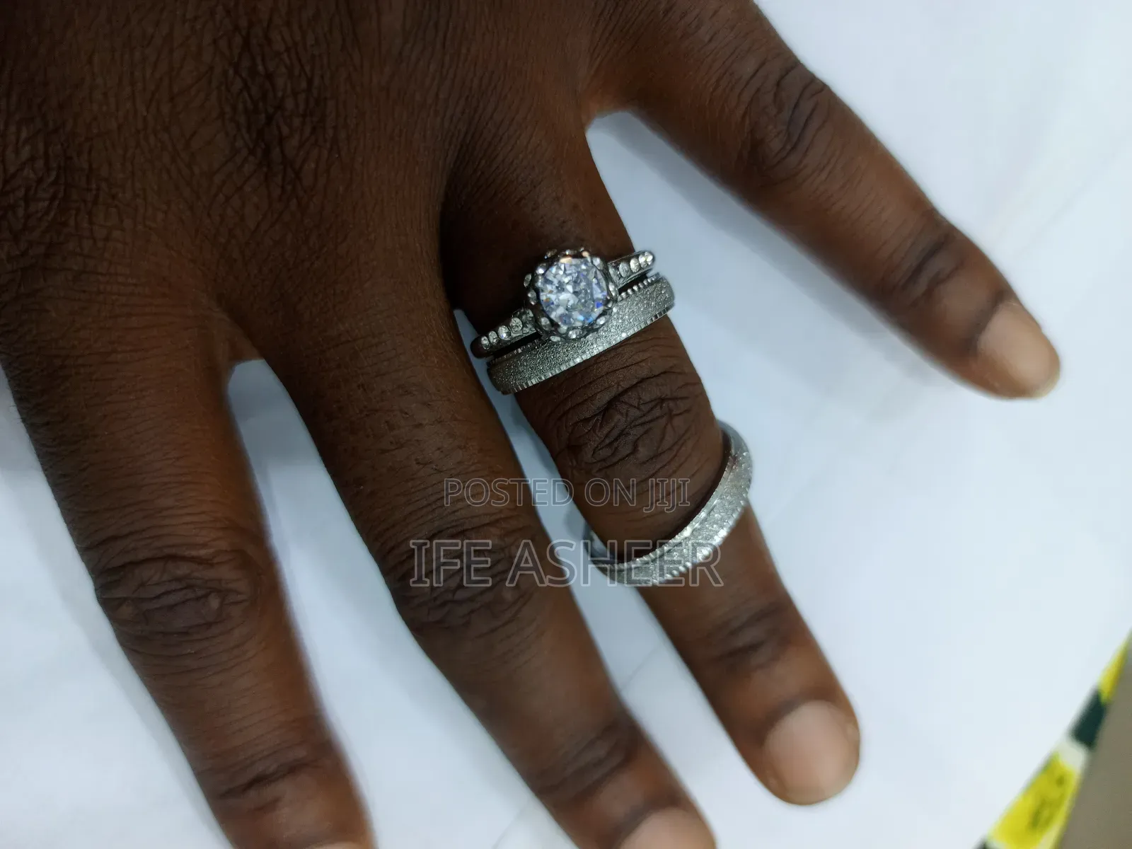 Complete Set of Couple's Wedding Ring Z03 - Silver