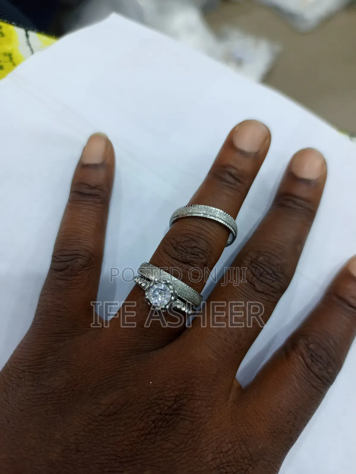 Complete Set of Couple's Wedding Ring Z03 - Silver