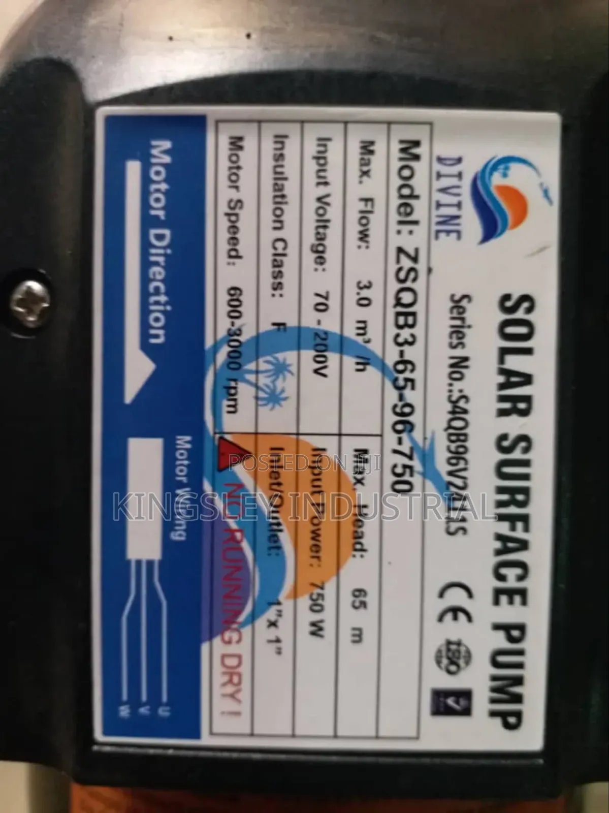 Dc 1hp Solar Surface Water Pump 750w 65m Deep Suction