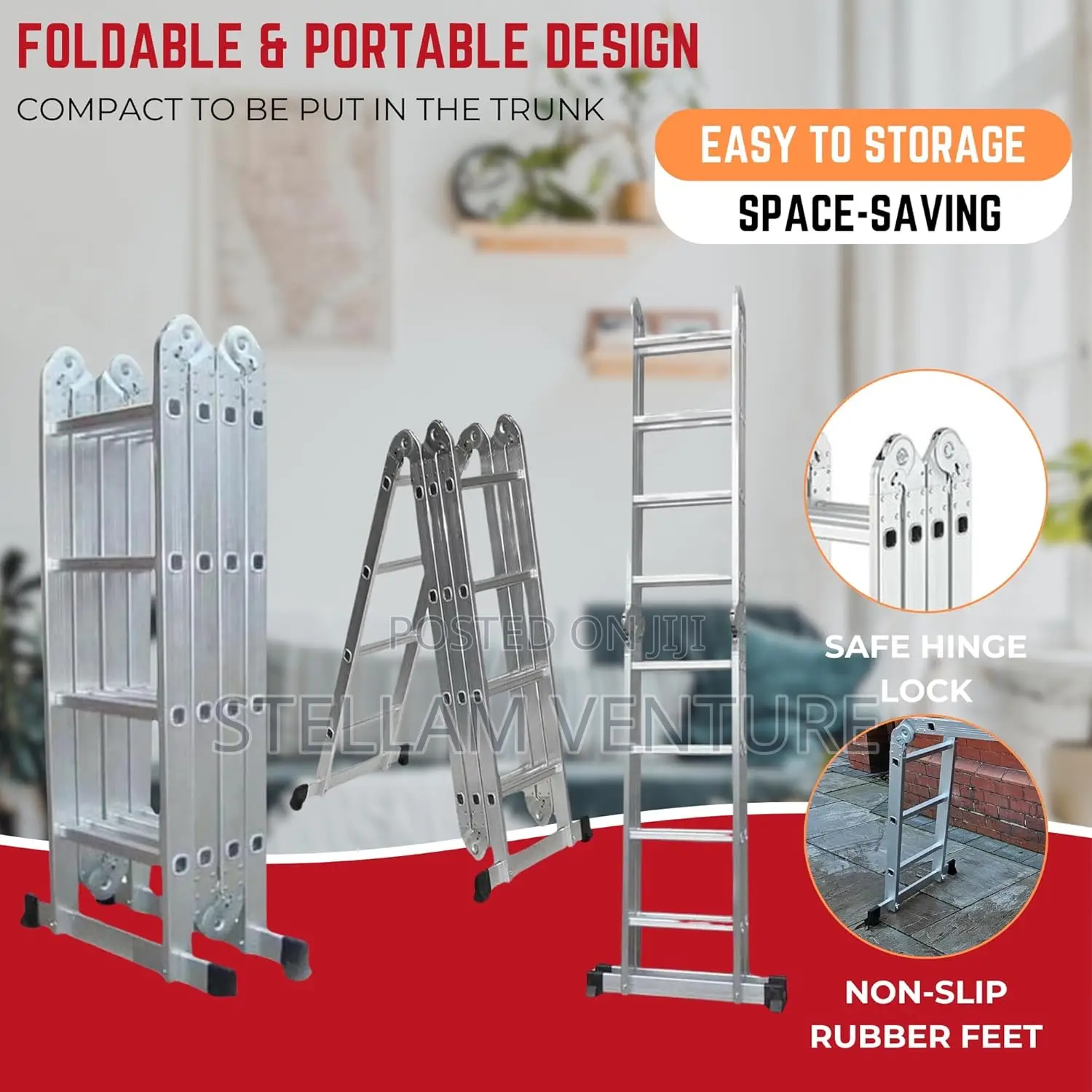 4x4 Aluminum Foldable Ladder
