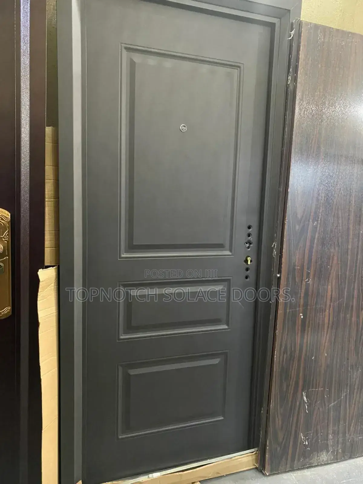 3ft Gray Galvanized Steel Door