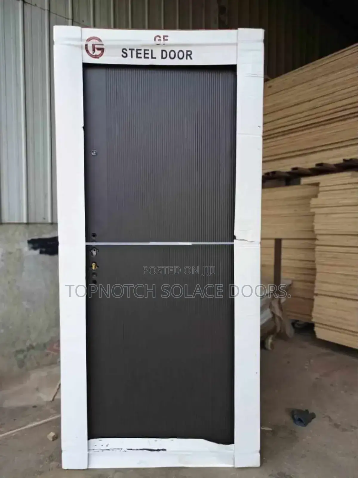 3ft Gray Galvanized Steel Door