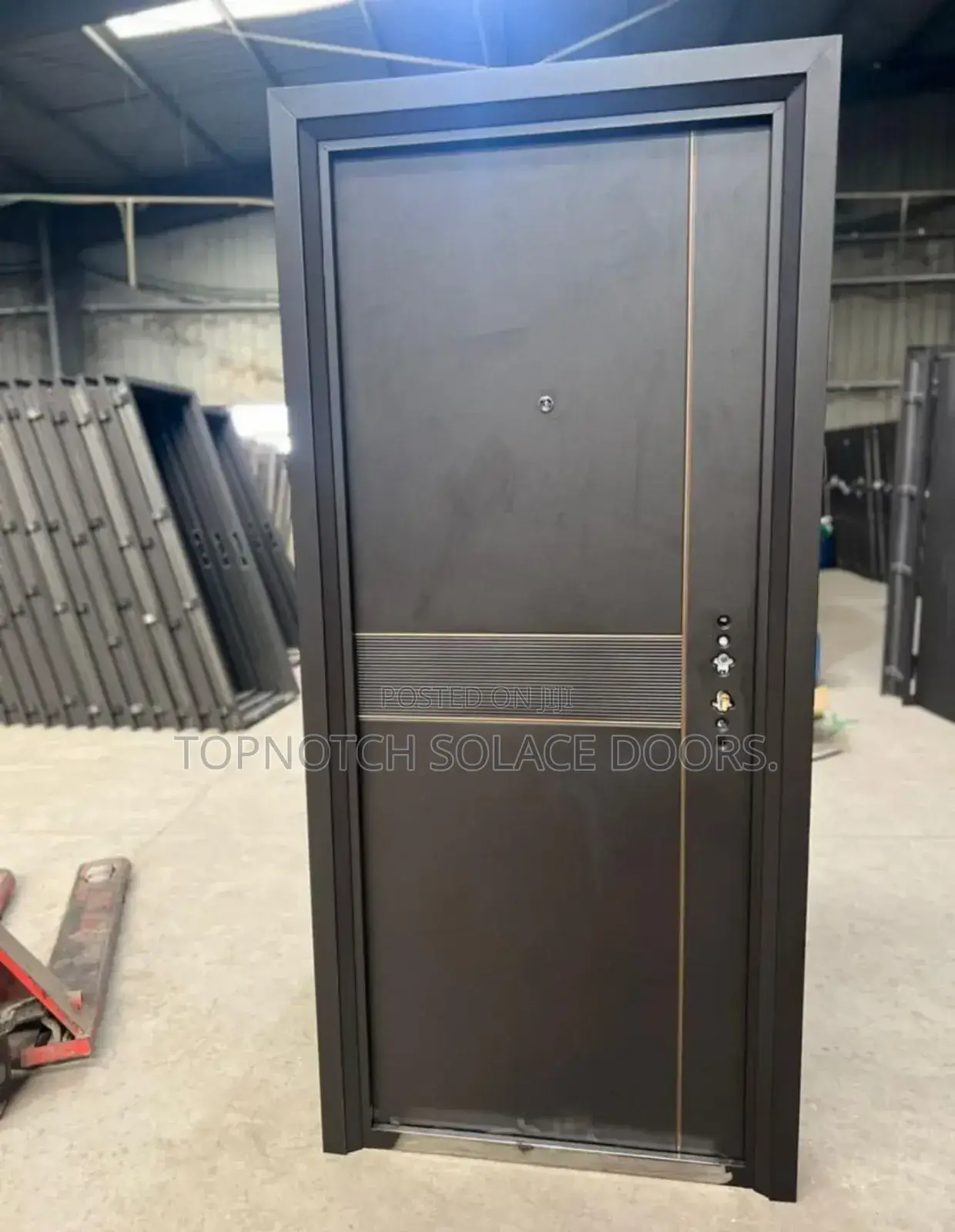 3ft Gray Galvanized Steel Door