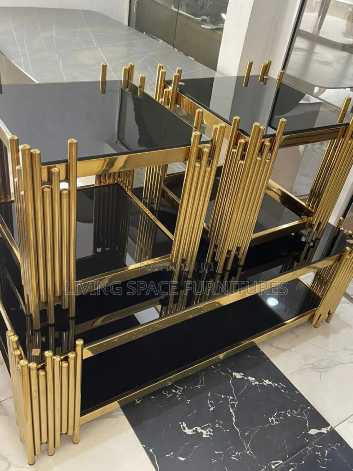 Luxury Glass Top Center Table Set