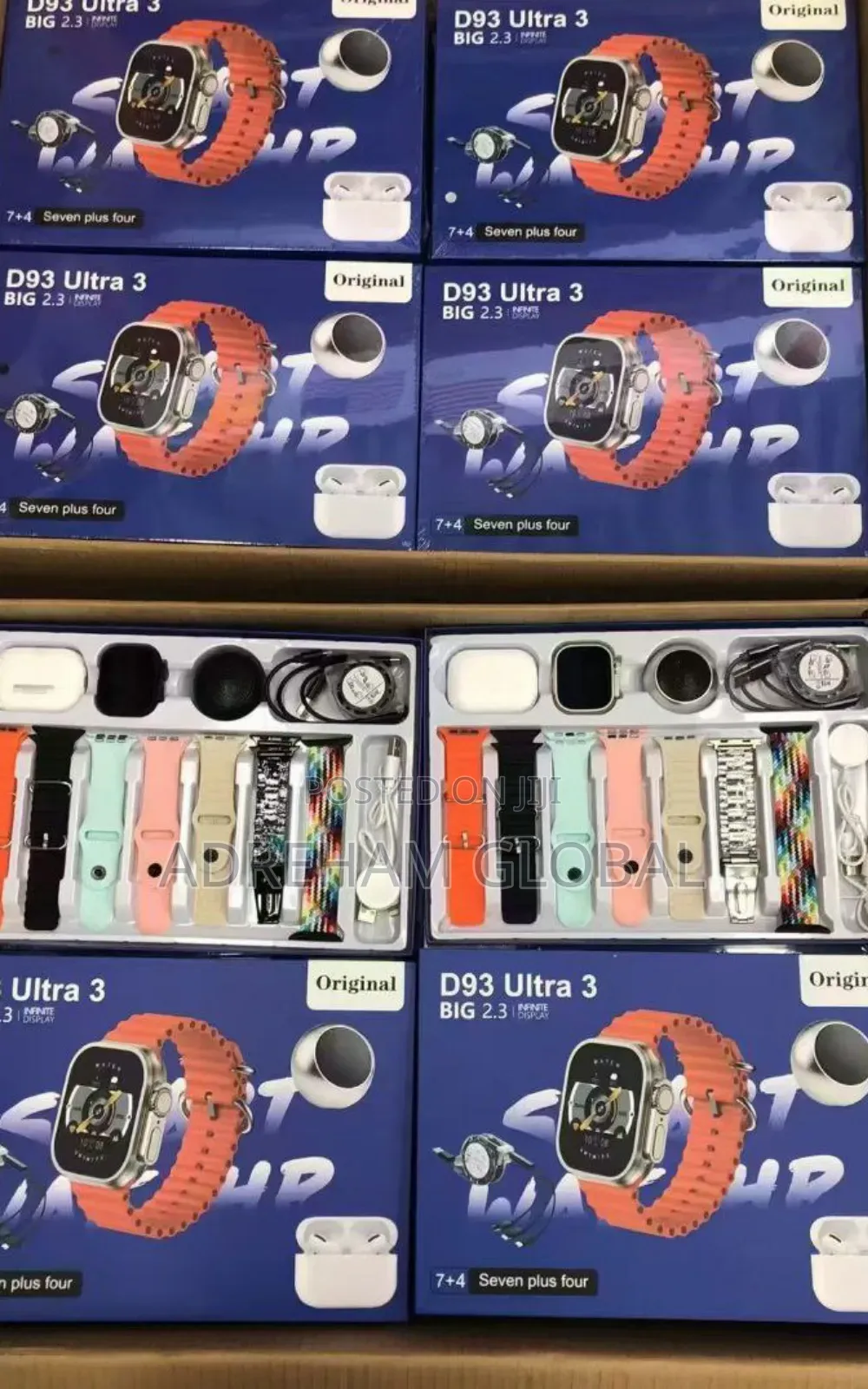 D93 Smart Watch Earpod Speaker 3in1 Fast Charger 7 Straps