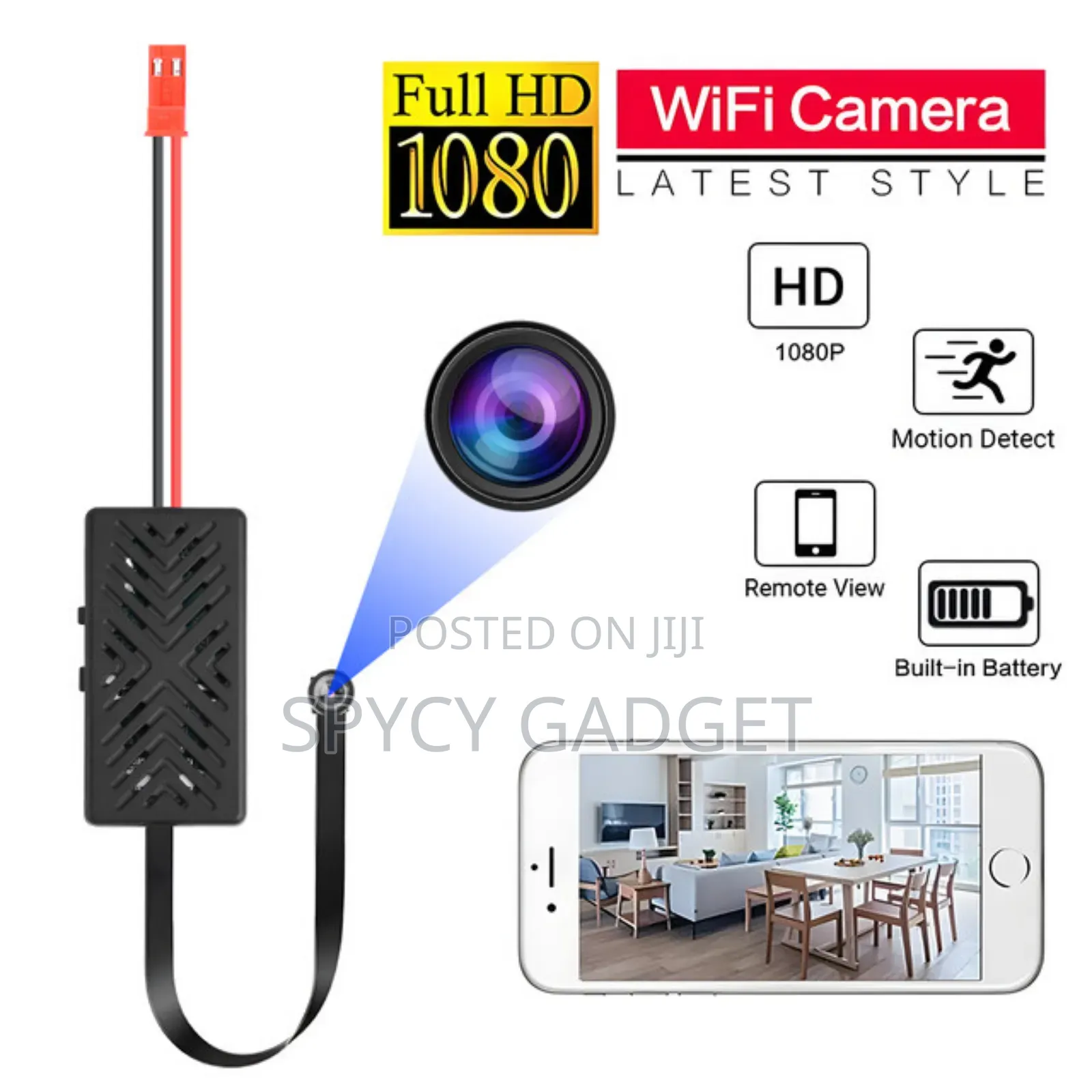 Hd Mini Wifi Rope Hidden Camera for Smartphone Remote View