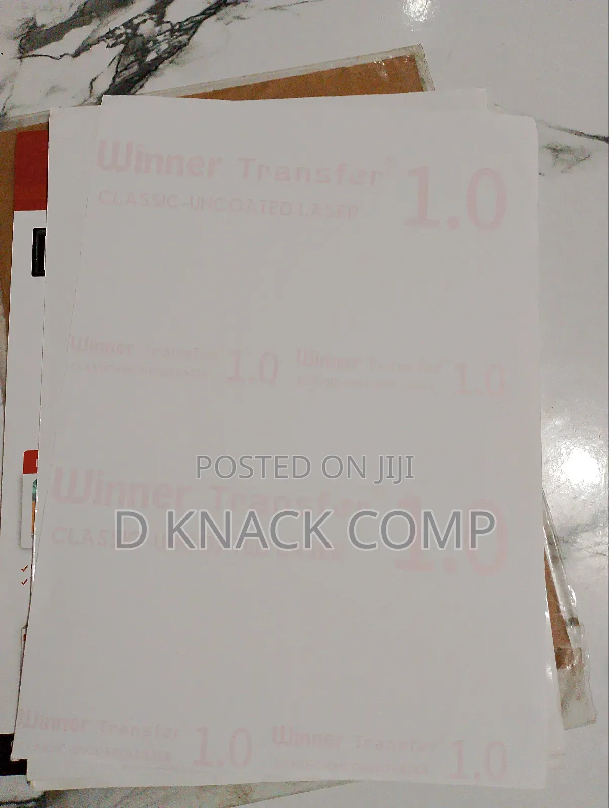 5 Sheets Uncoated Laser Transfer Paper for Plastic, Ceramic