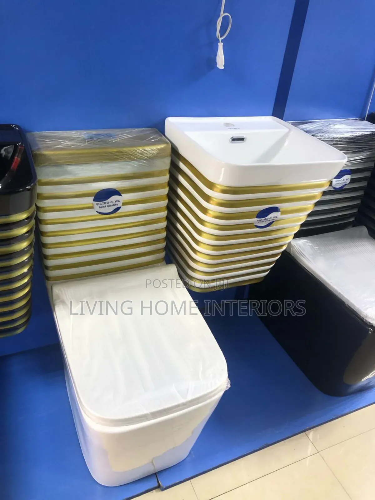 England Standard White and Gold Water Closet