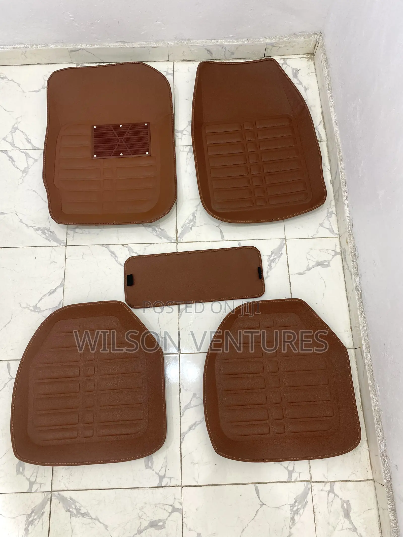Brown Color Leather Foot Mat for All 5 Seater Car and Suv