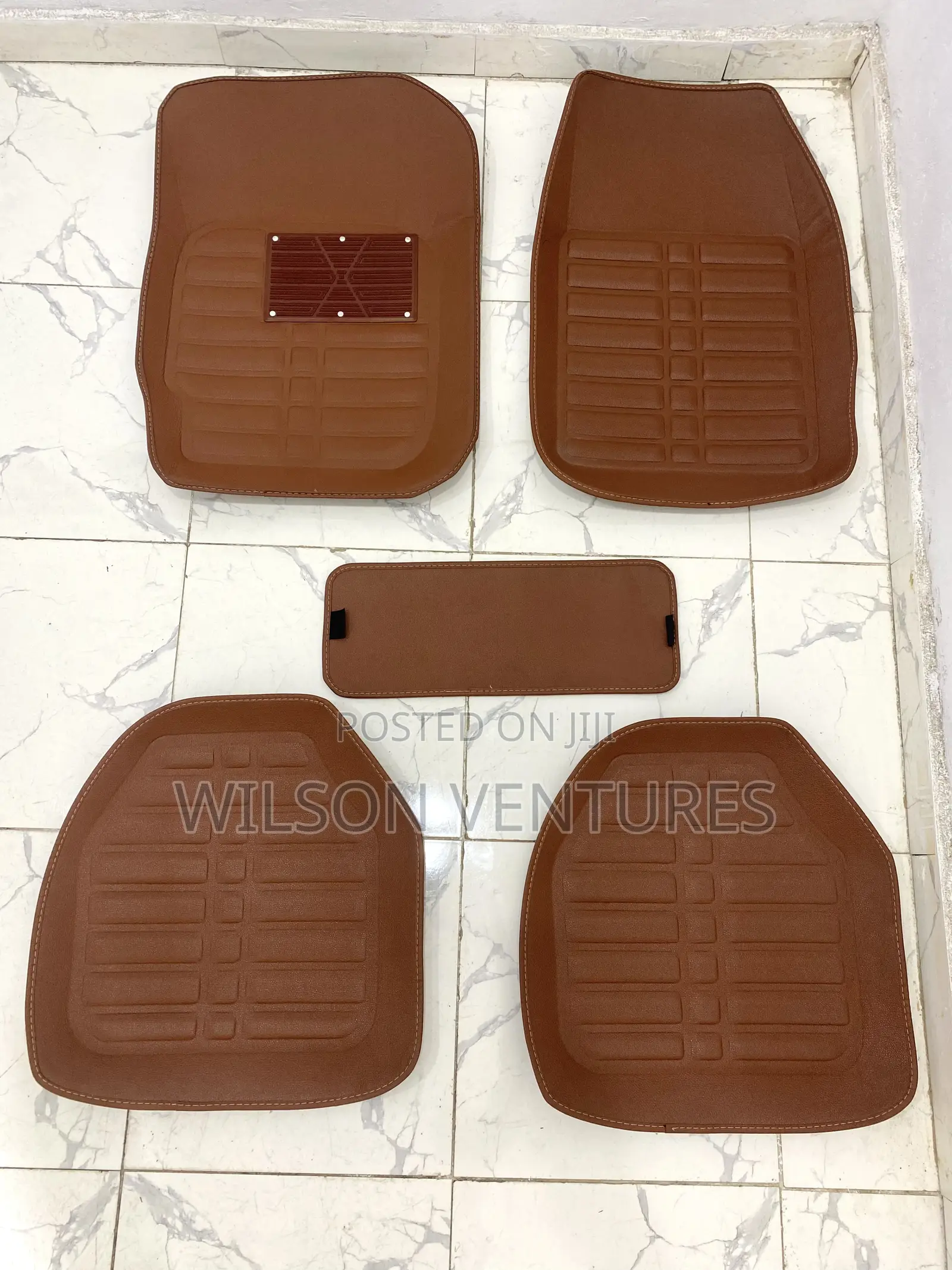 Brown Color Leather Foot Mat for All 5 Seater Car and Suv