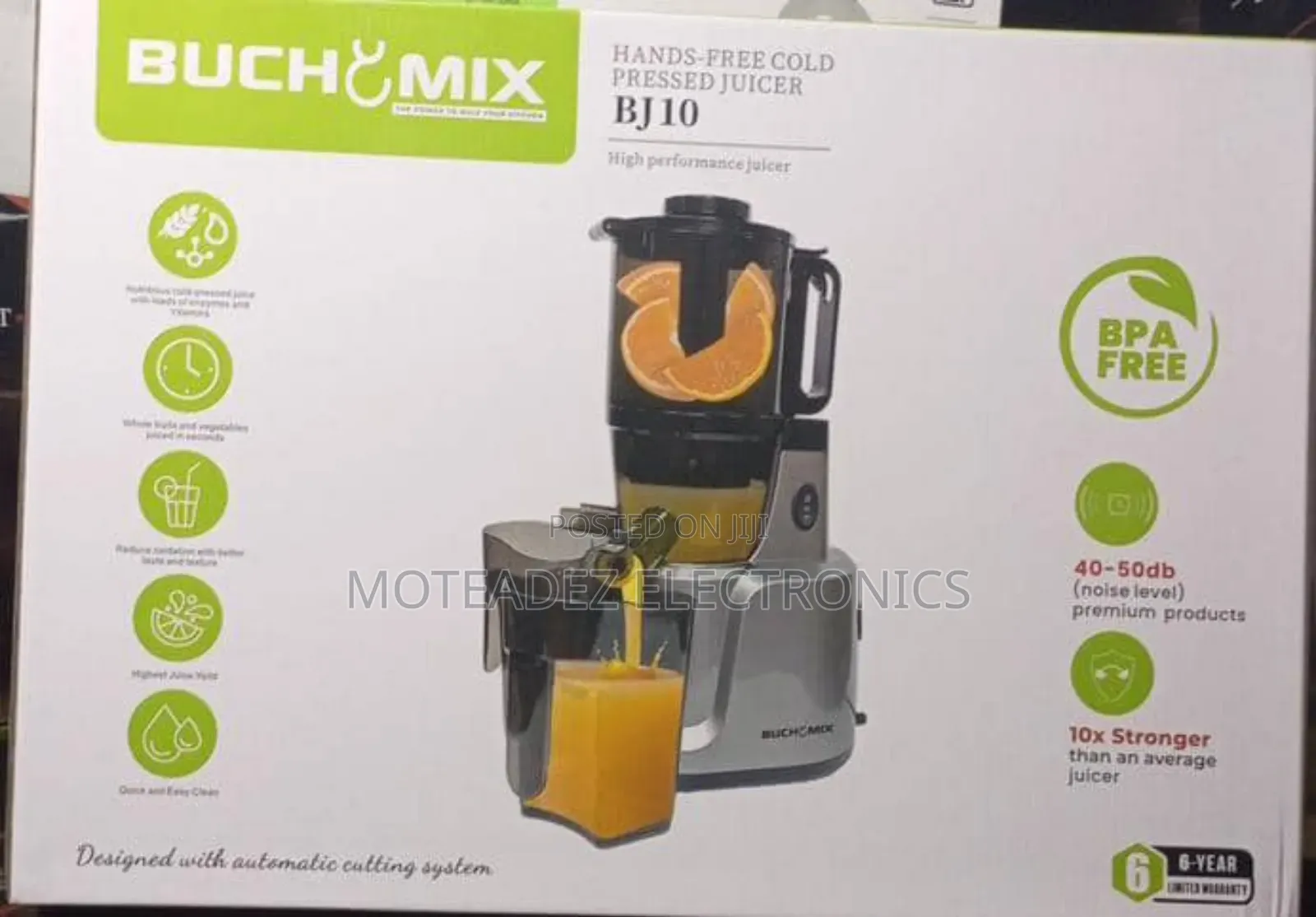 Buchymix 230w High Performance Hand Free Cold Pressed Slow Juicer Bj10