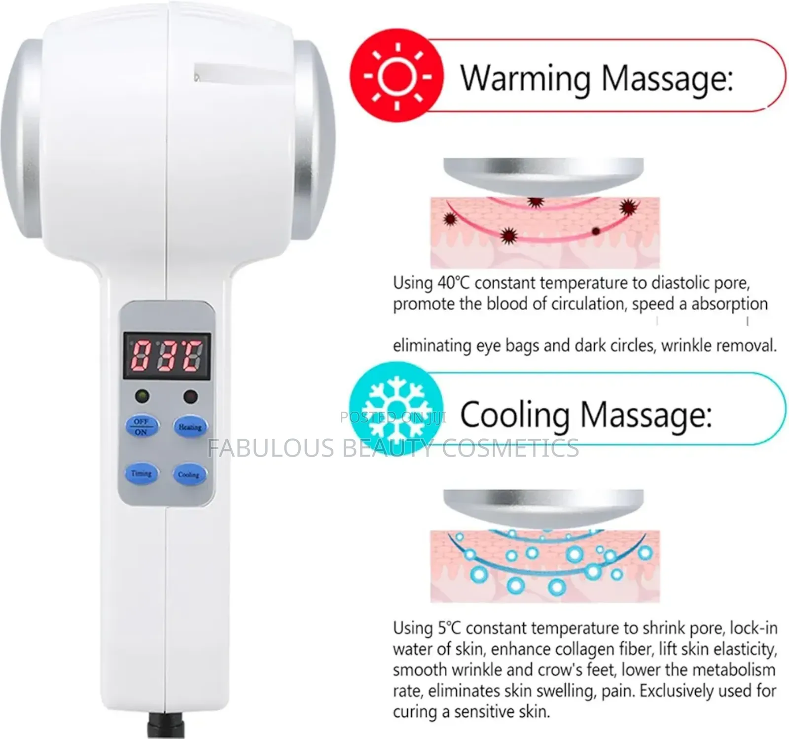 Hot Cold Hammer Cryotherapy Skin Rejuvenat Facelift Massager
