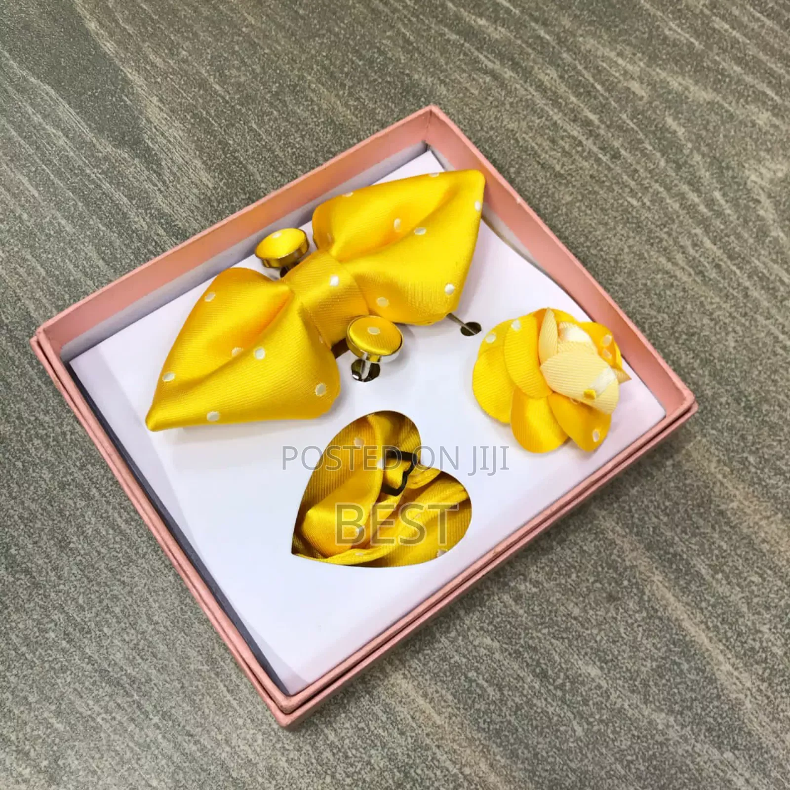 Classic Design Bow Ties With P.Filler,Cufflinks Lapel Rose