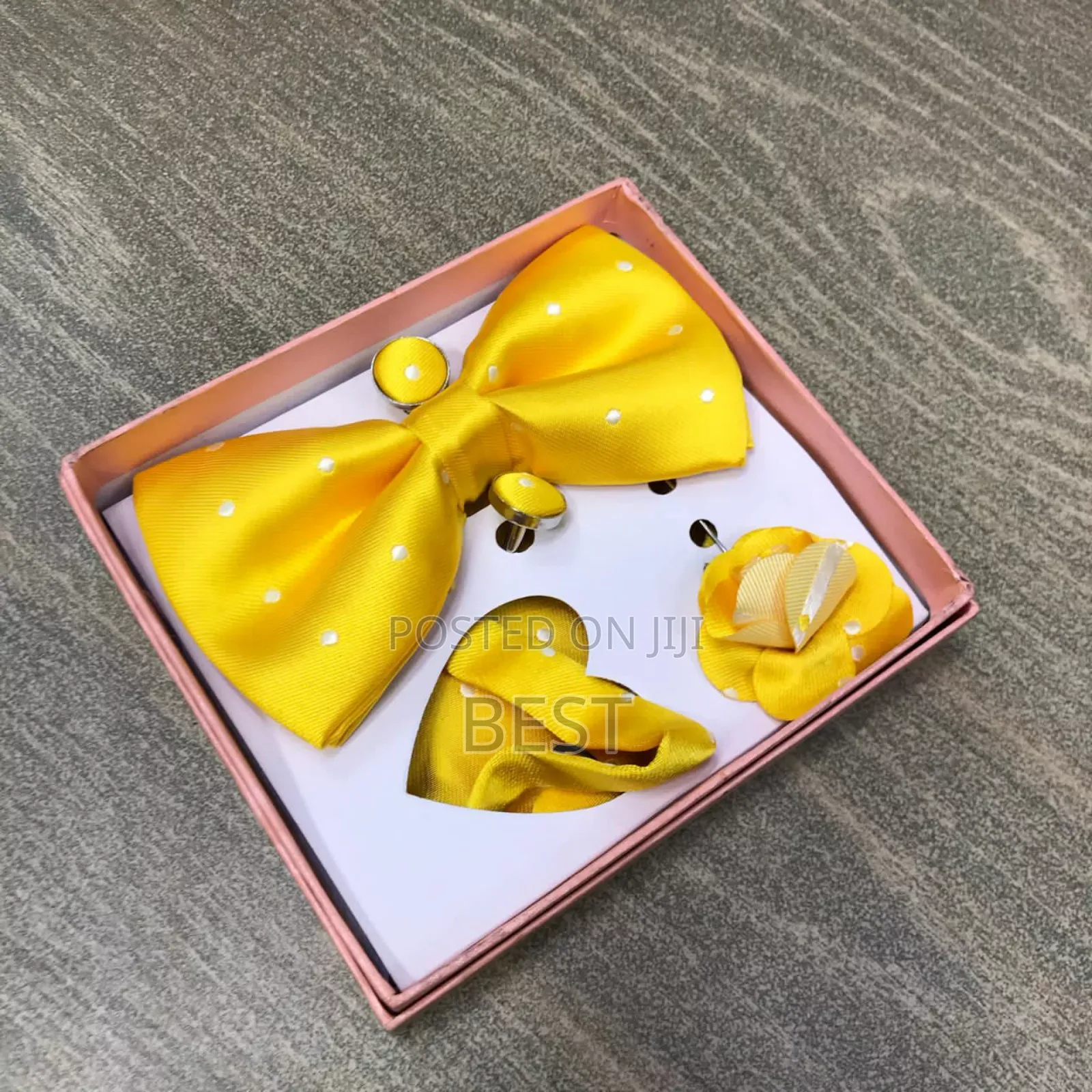 Classic Design Bow Ties With P.Filler,Cufflinks Lapel Rose