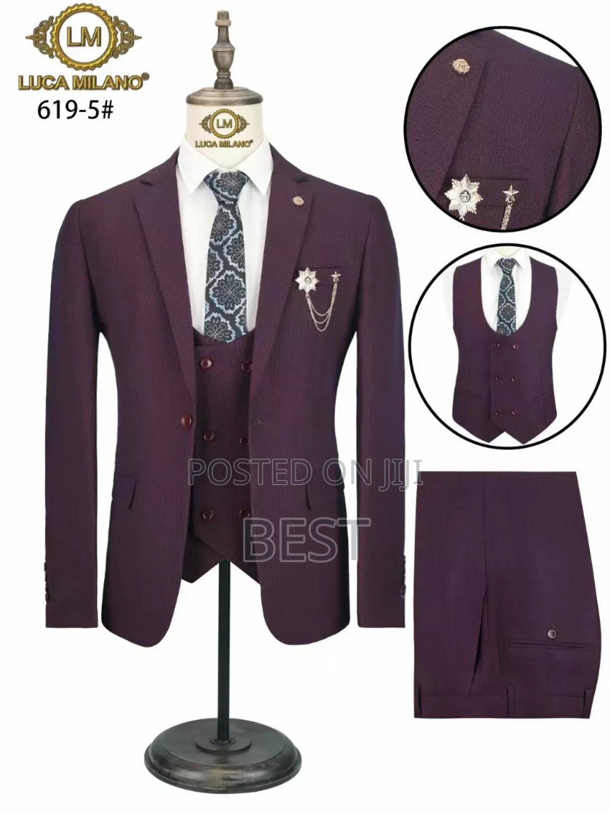Checked 3pis Quality Suit for Men