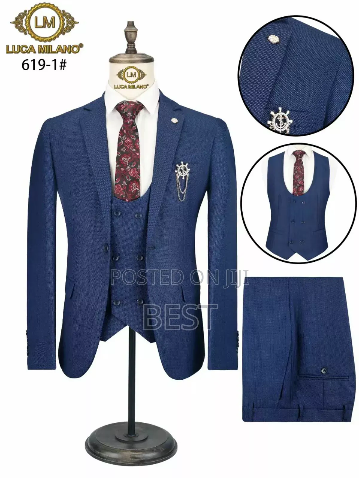 Checked 3pis Quality Suit for Men