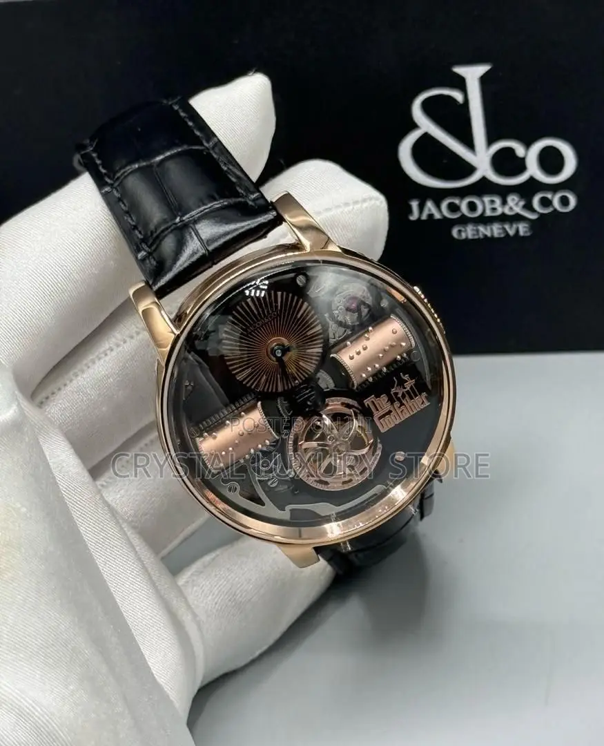 Jacob Co Quality Luxury Men Genuine Leather Wristwatch