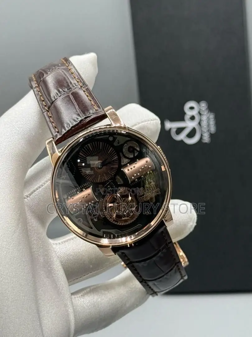 Jacob Co Quality Luxury Men Genuine Leather Wristwatch