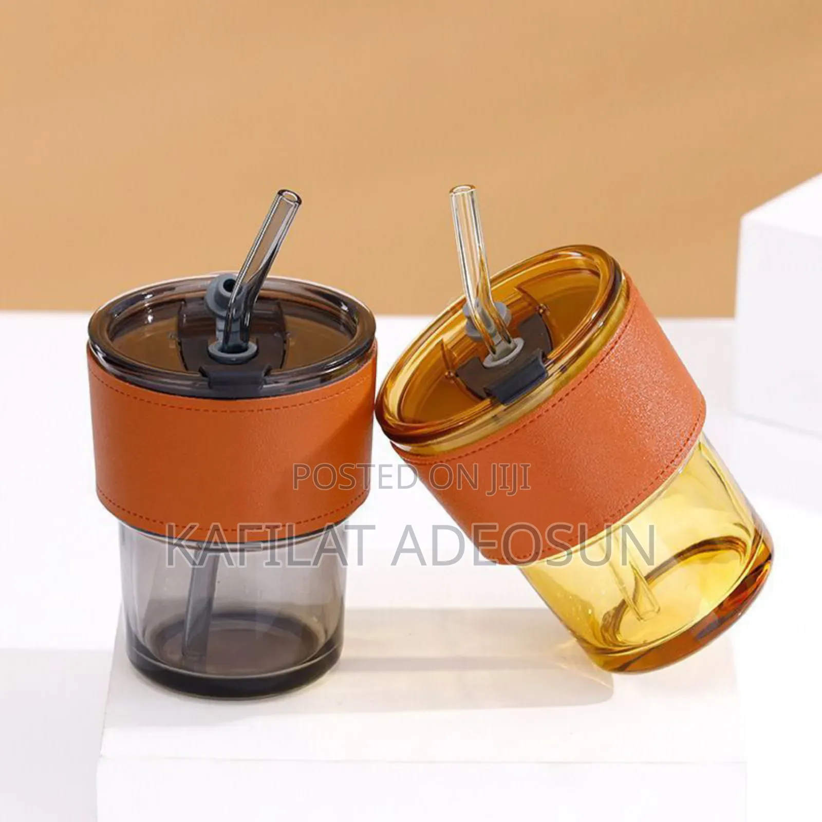 Slub Glass With Straw